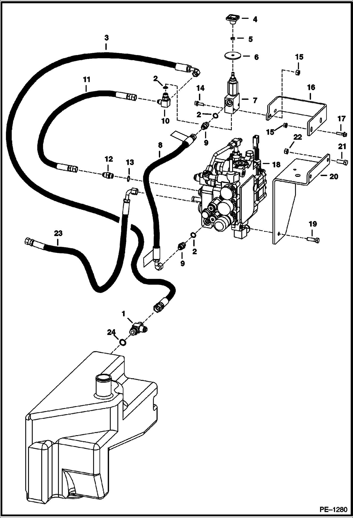 Схема запчастей Bobcat 800s - LIFT & TILT CONTROL CIRCUITRY (S/N 514147759, 514241034, 517912083 & Above) HYDRAULIC SYSTEM