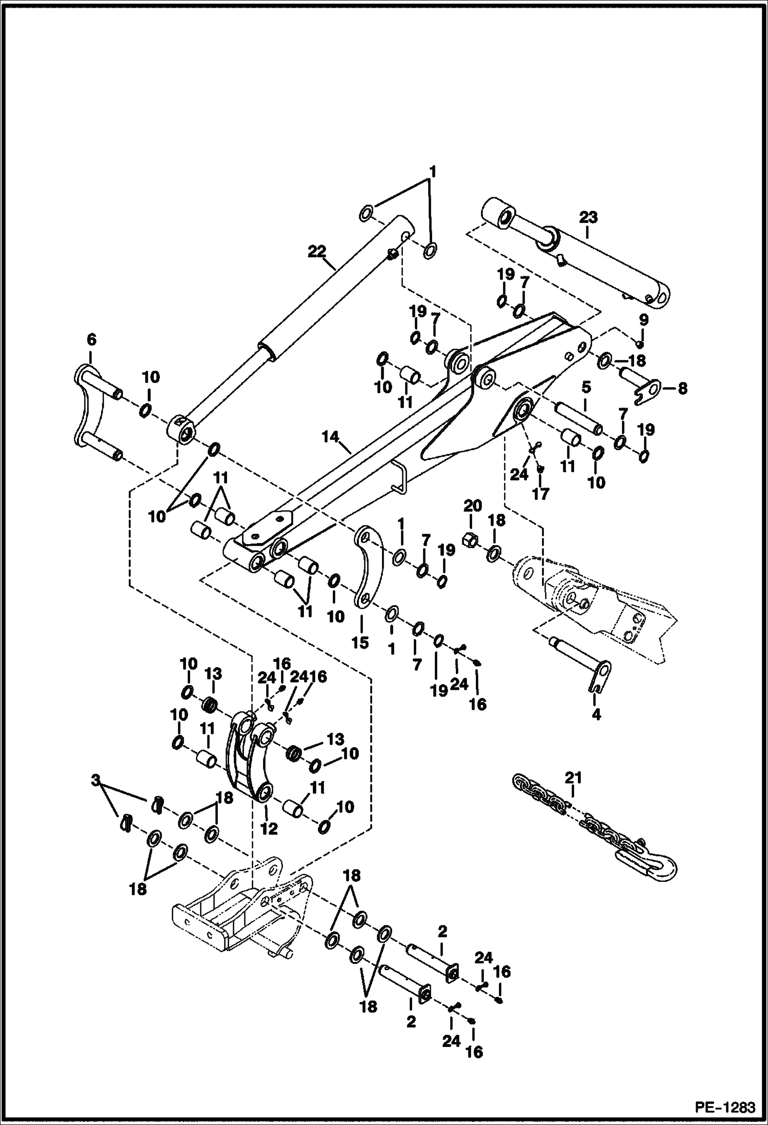 Схема запчастей Bobcat 320 - ARM WORK EQUIPMENT