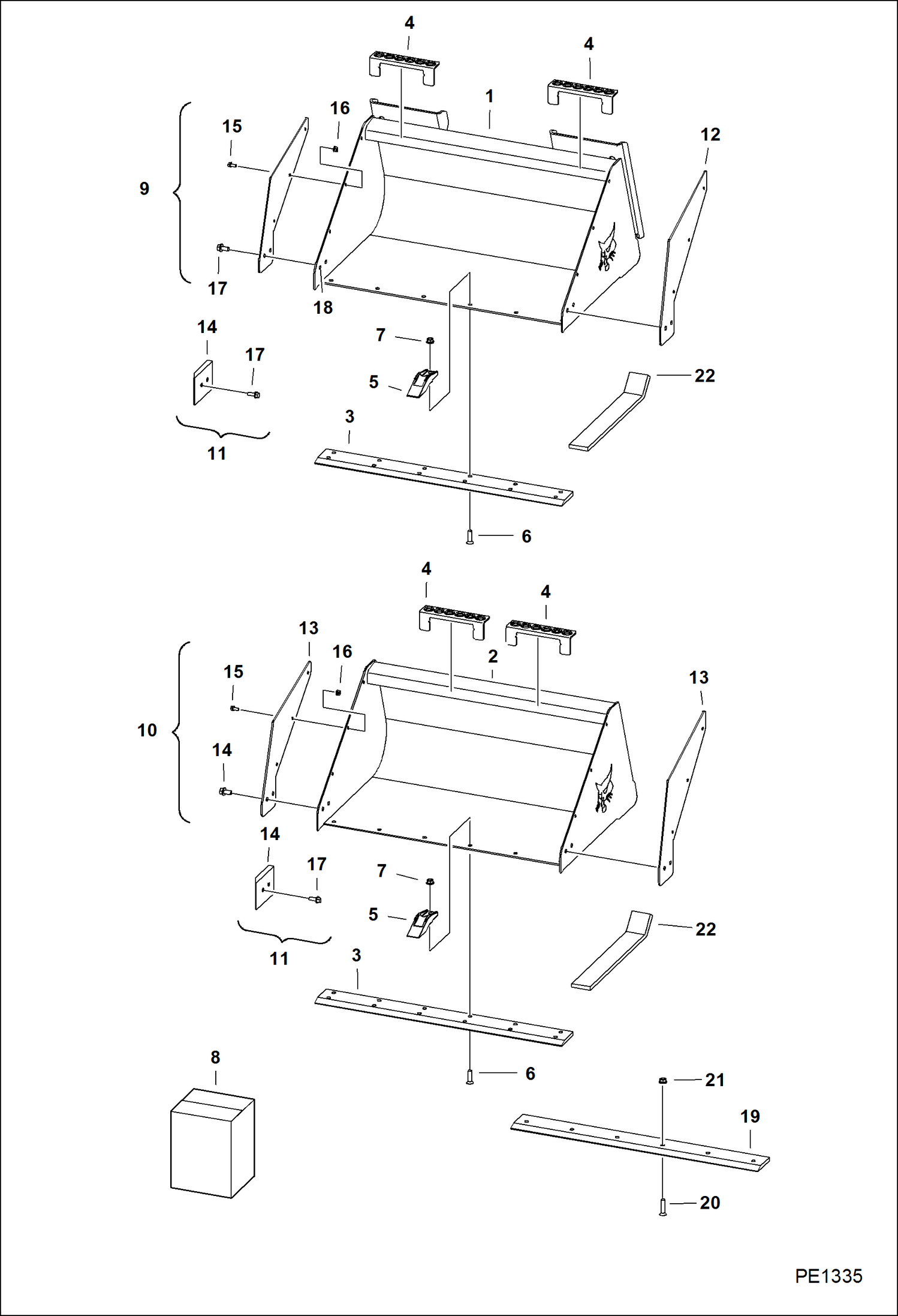 Схема запчастей Bobcat BUCKETS - BUCKETS- 463 Loader