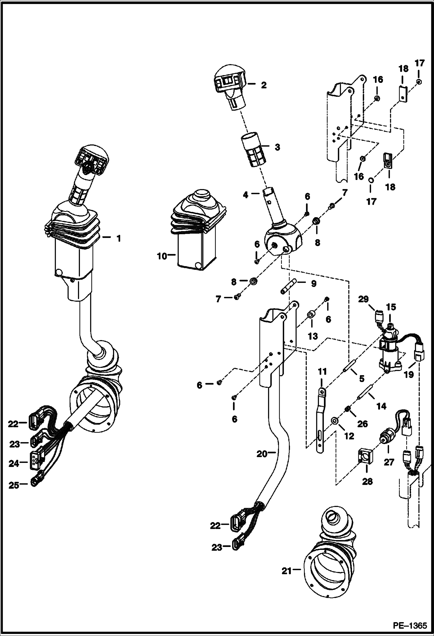 Схема запчастей Bobcat S-Series - CONTROLS ELECTRICAL (AHC) (ACS) (Handle Assembly) ELECTRICAL SYSTEM