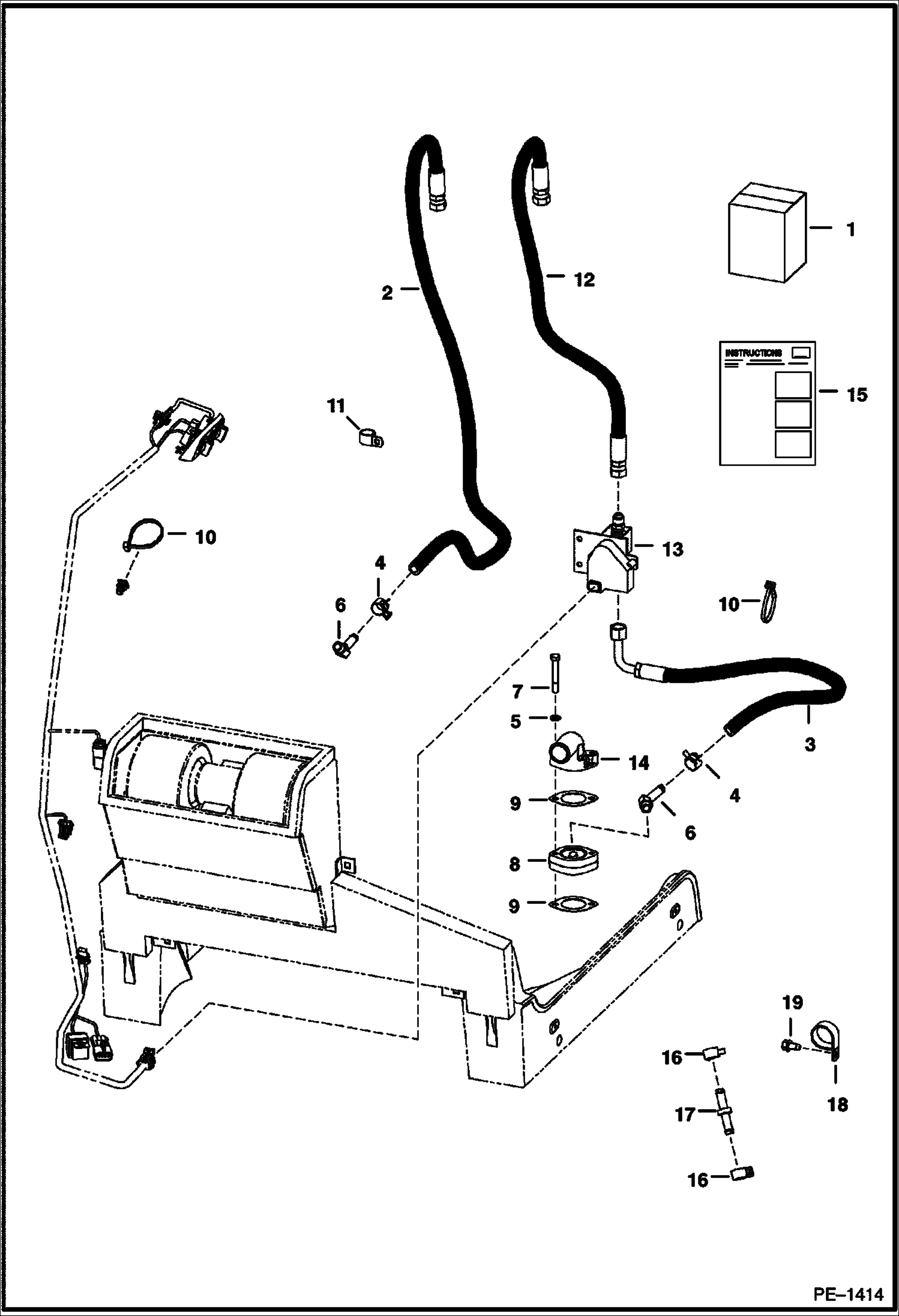 Схема запчастей Bobcat S-Series - HEATER & A/C (Heater Plumbing Kit) ACCESSORIES & OPTIONS