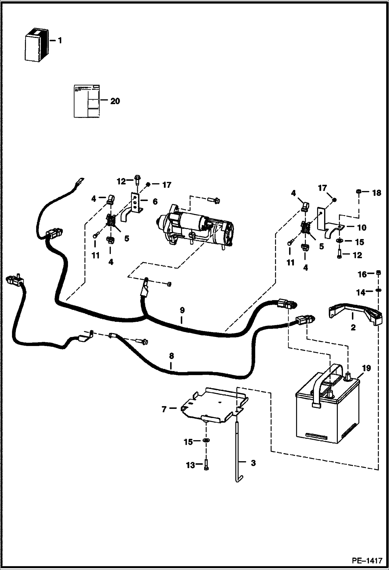 Схема запчастей Bobcat S-Series - DUAL BATTERY KIT (W/O Starter) ACCESSORIES & OPTIONS
