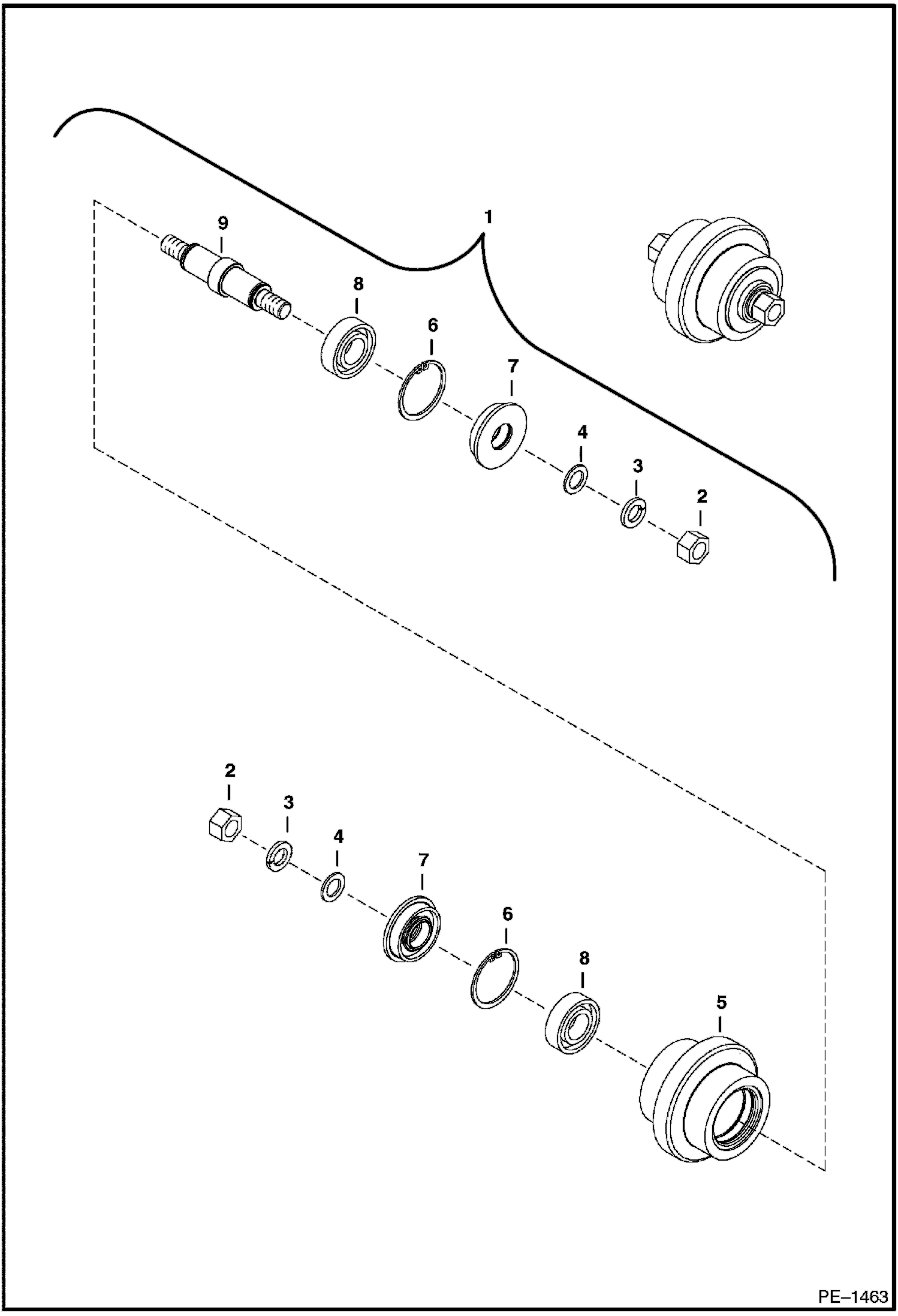 Схема запчастей Bobcat 430 - TRACK ROLLER (Rubber Tracks)(Bottom) (S/N 562511001 & Above, 562711001 Thru) UNDERCARRIAGE