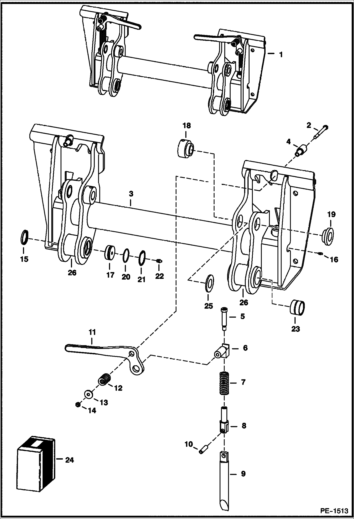 Схема запчастей Bobcat S-Series - BOB-TACH MAIN FRAME