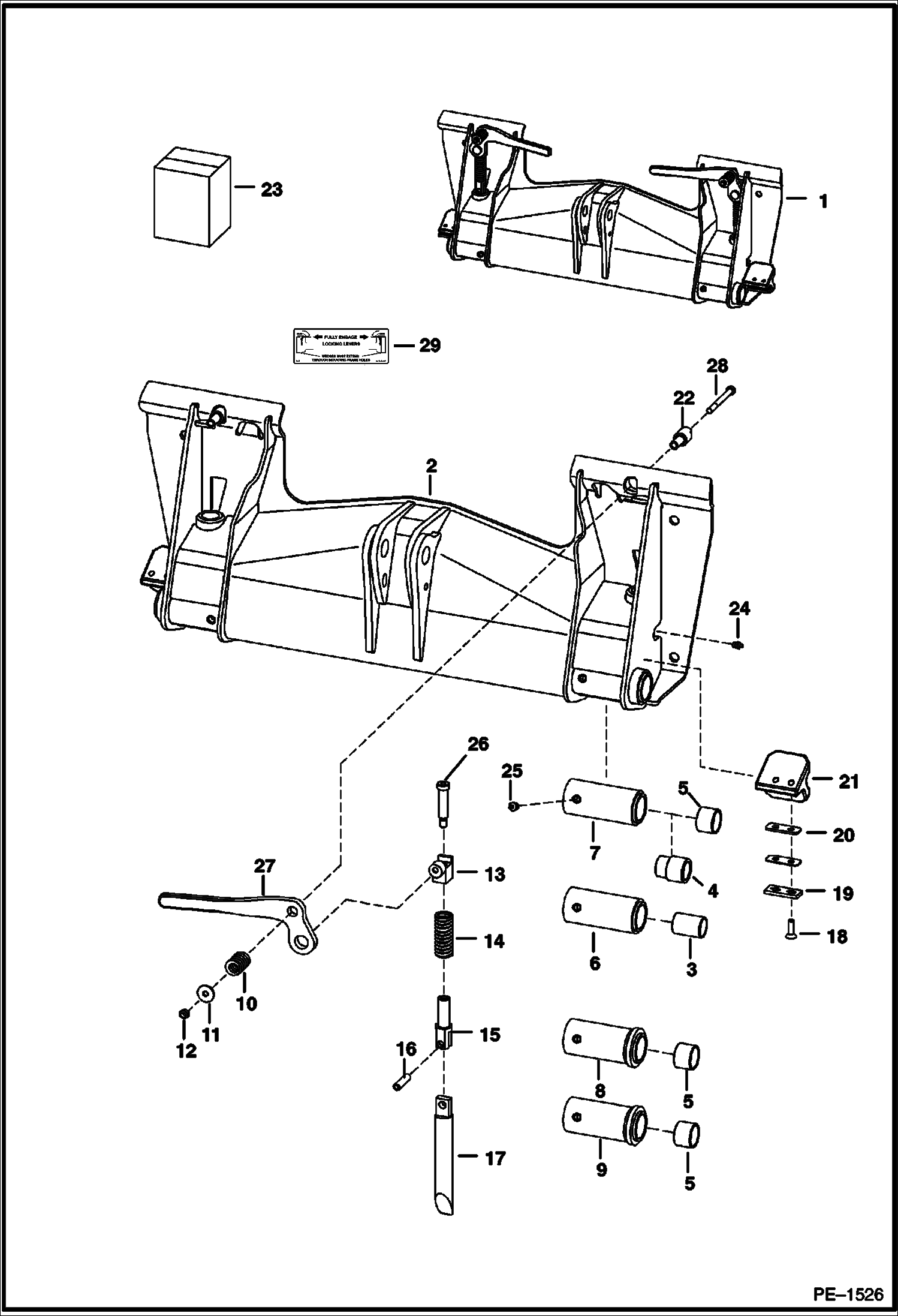 Схема запчастей Bobcat 700s - BOB-TACH MAIN FRAME