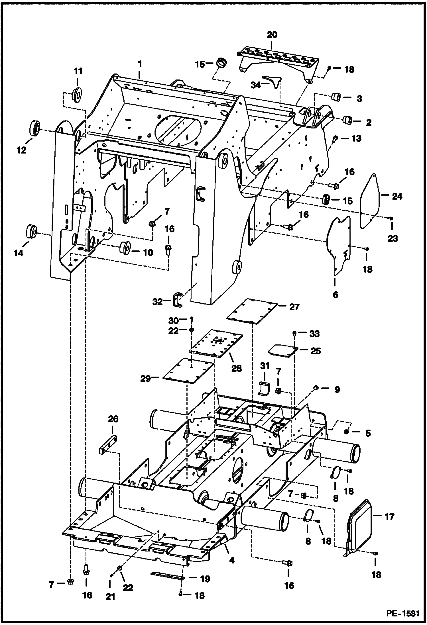 Схема запчастей Bobcat S-Series - MAIN FRAME MAIN FRAME