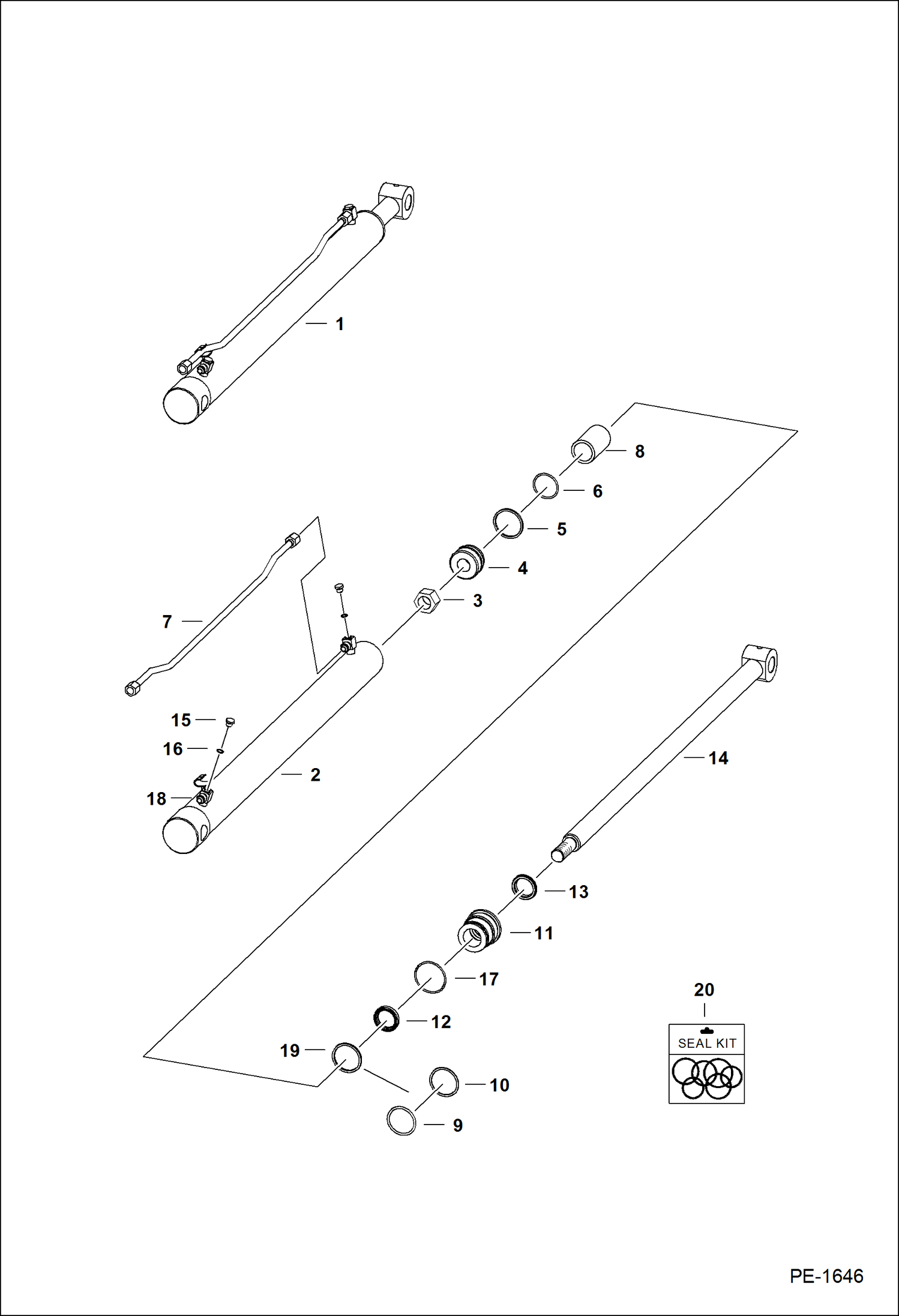 Схема запчастей Bobcat 400s - LIFT CYLINDER HYDRAULIC SYSTEM