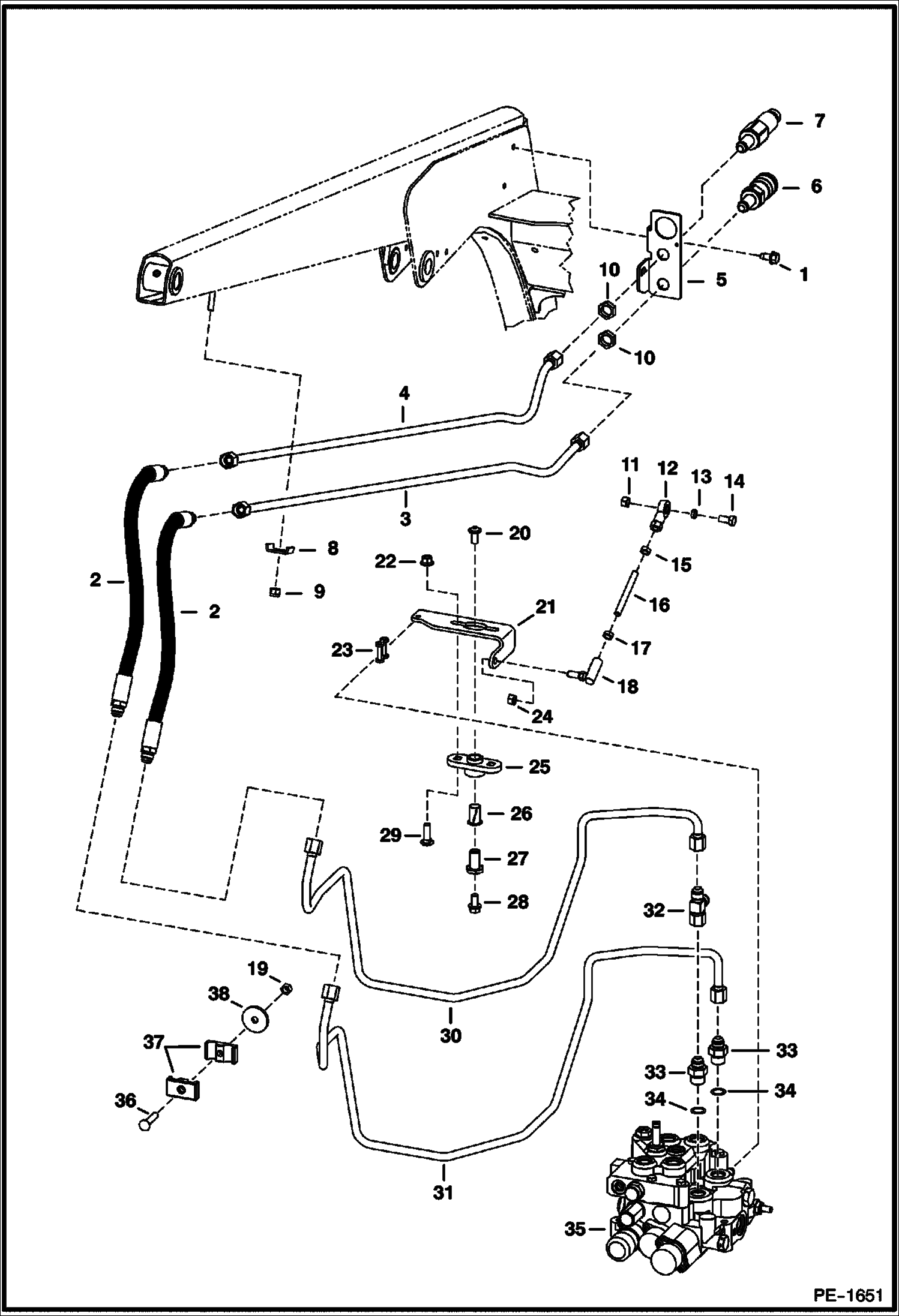 Схема запчастей Bobcat 400s - AUXILIARY HYDRAULICS HYDRAULIC SYSTEM