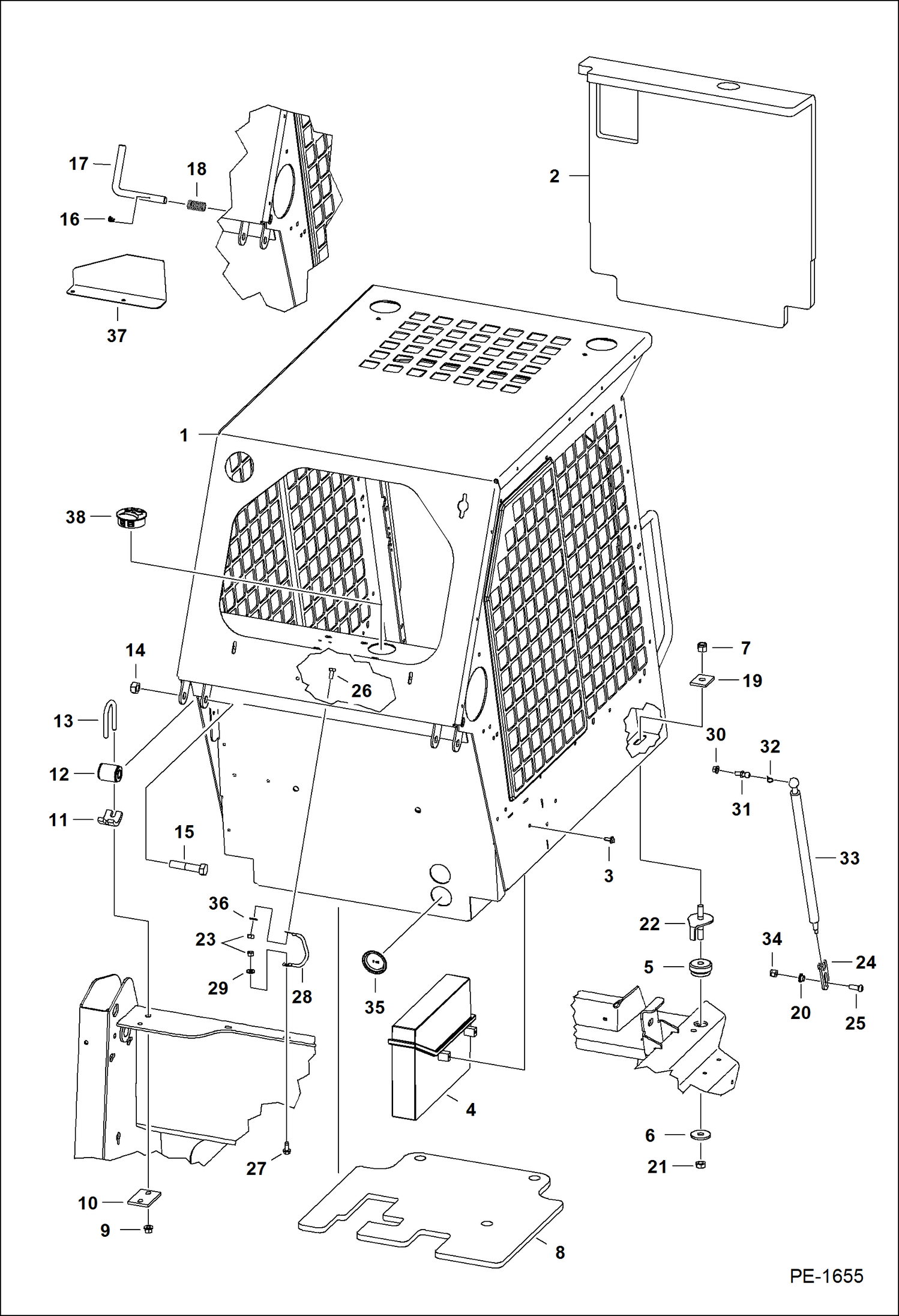 Схема запчастей Bobcat 400s - OPERATOR CAB MAIN FRAME