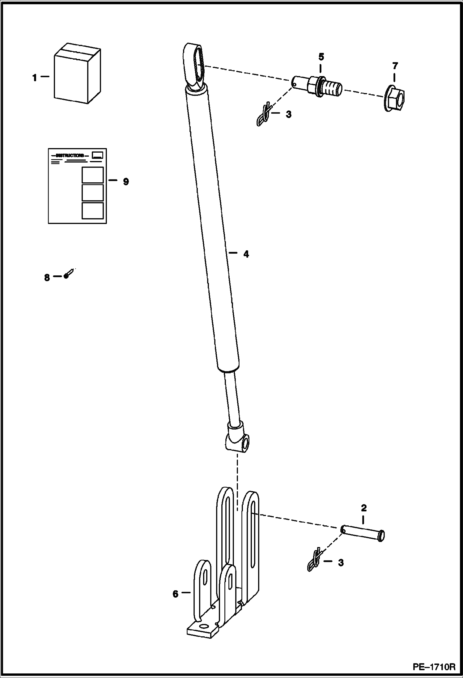 Схема запчастей Bobcat T-Series - GAS SPRING KIT ACCESSORIES & OPTIONS
