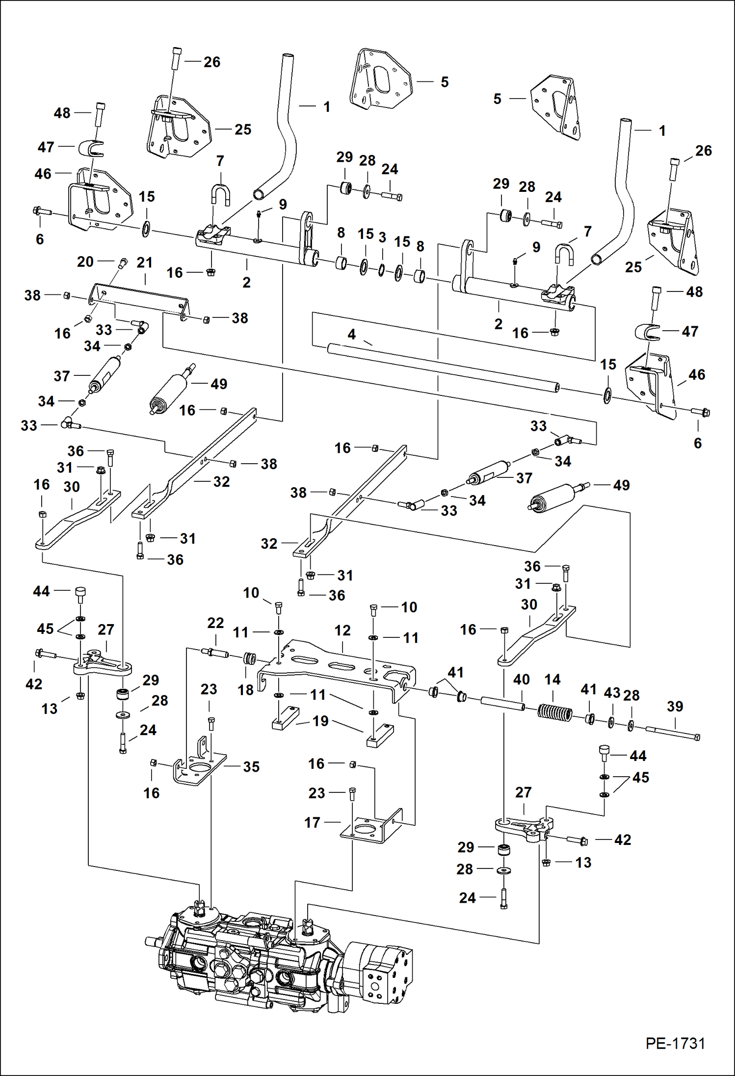 Схема запчастей Bobcat 800s - HAND CONTROLS HYDROSTATIC SYSTEM