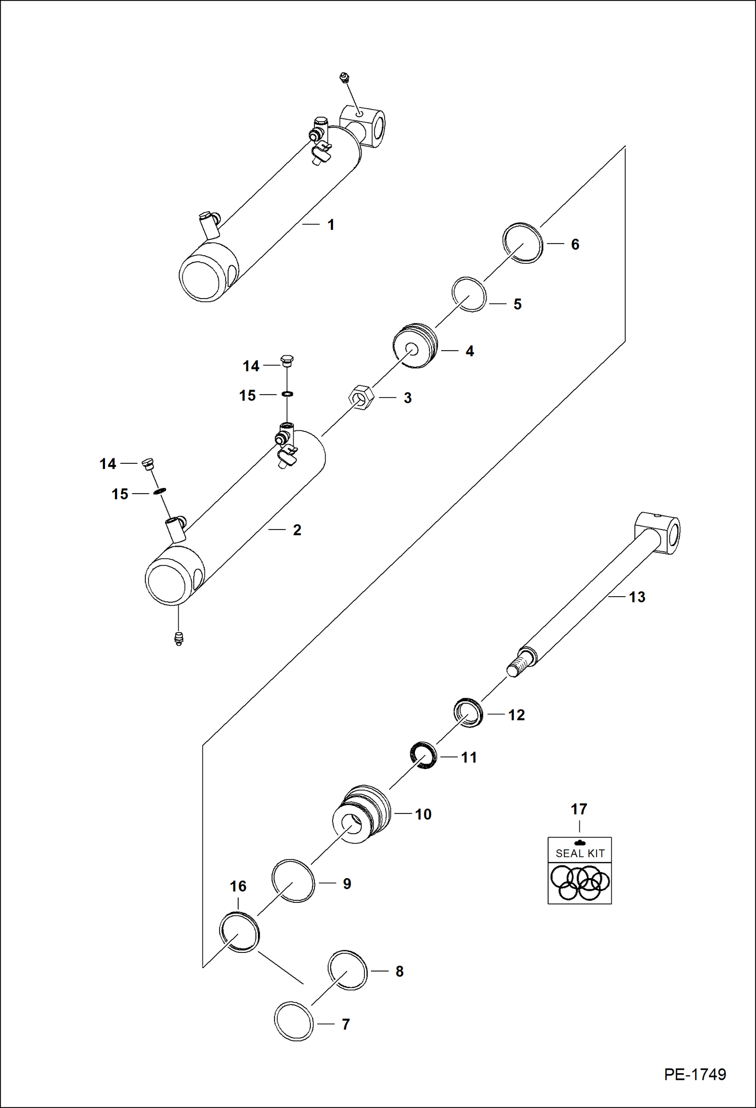 Схема запчастей Bobcat 5600 - BOX CYLINDER HYDRAULIC SYSTEM