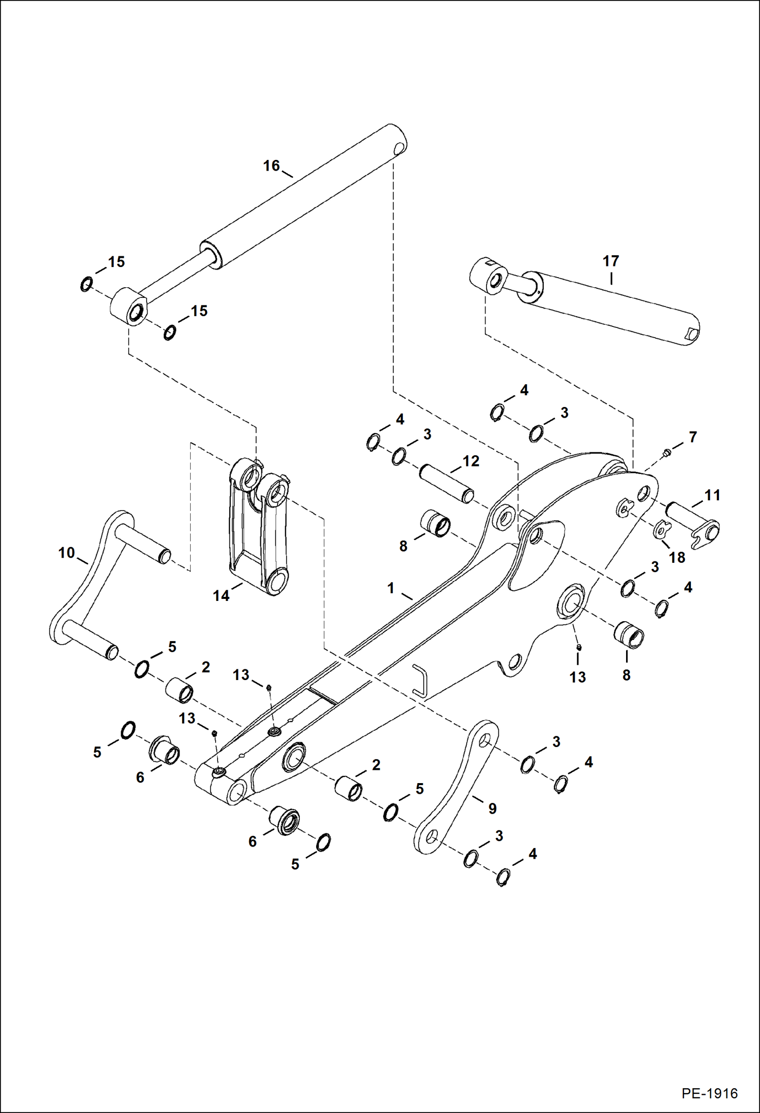Схема запчастей Bobcat 335 - ARM WORK EQUIPMENT