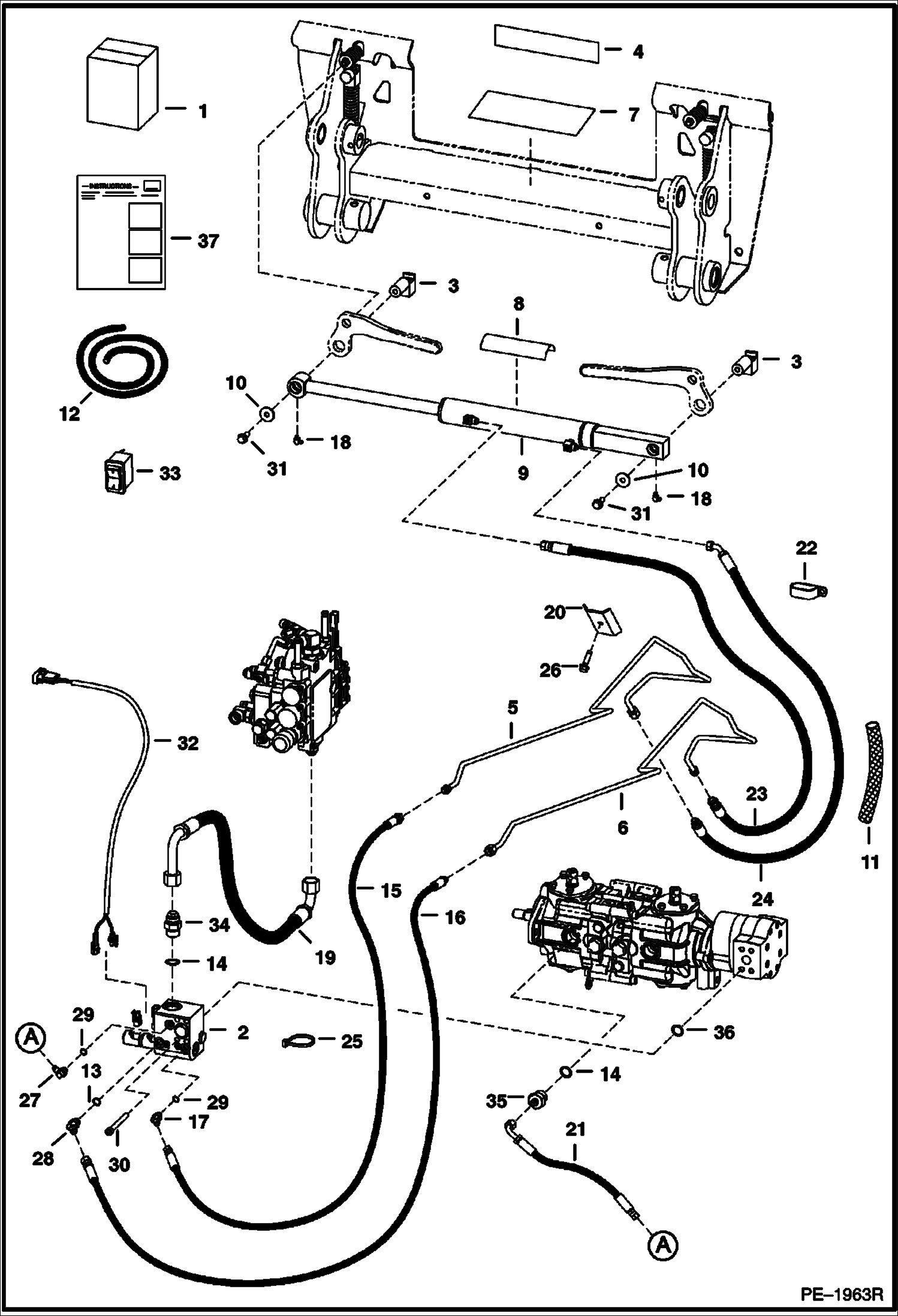 Схема запчастей Bobcat S-Series - POWER BOB-TACH KIT S/N 5252 14999 & Bel, 5253 14999 & Bel, 5250 14999 & Bel, 5251 14999 & Bel ACCESSORIES & OPTIONS