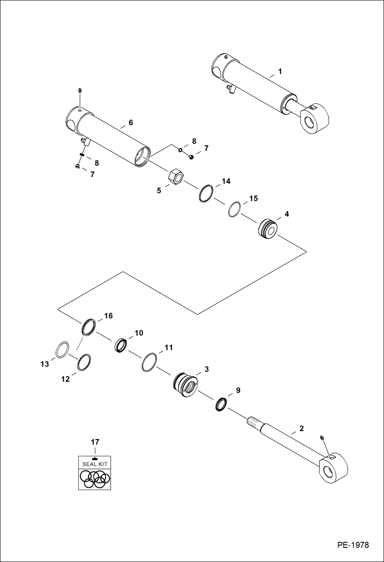 Схема запчастей Bobcat 335 - BLADE CYLINDER HYDRAULIC SYSTEM