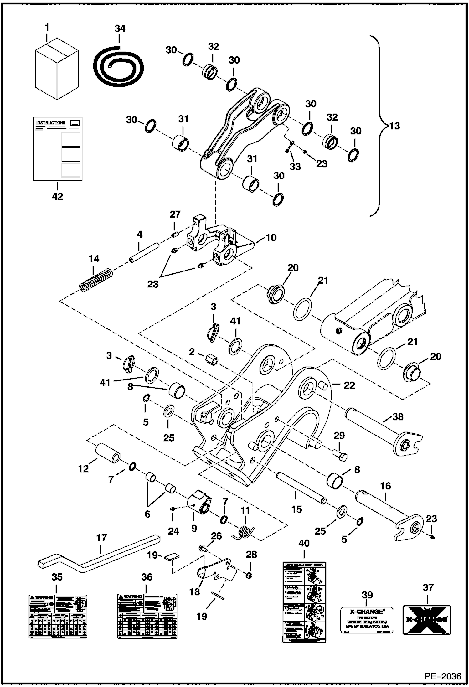 Схема запчастей Bobcat 430 - X-CHANGE (Latching) ACCESSORIES & OPTIONS