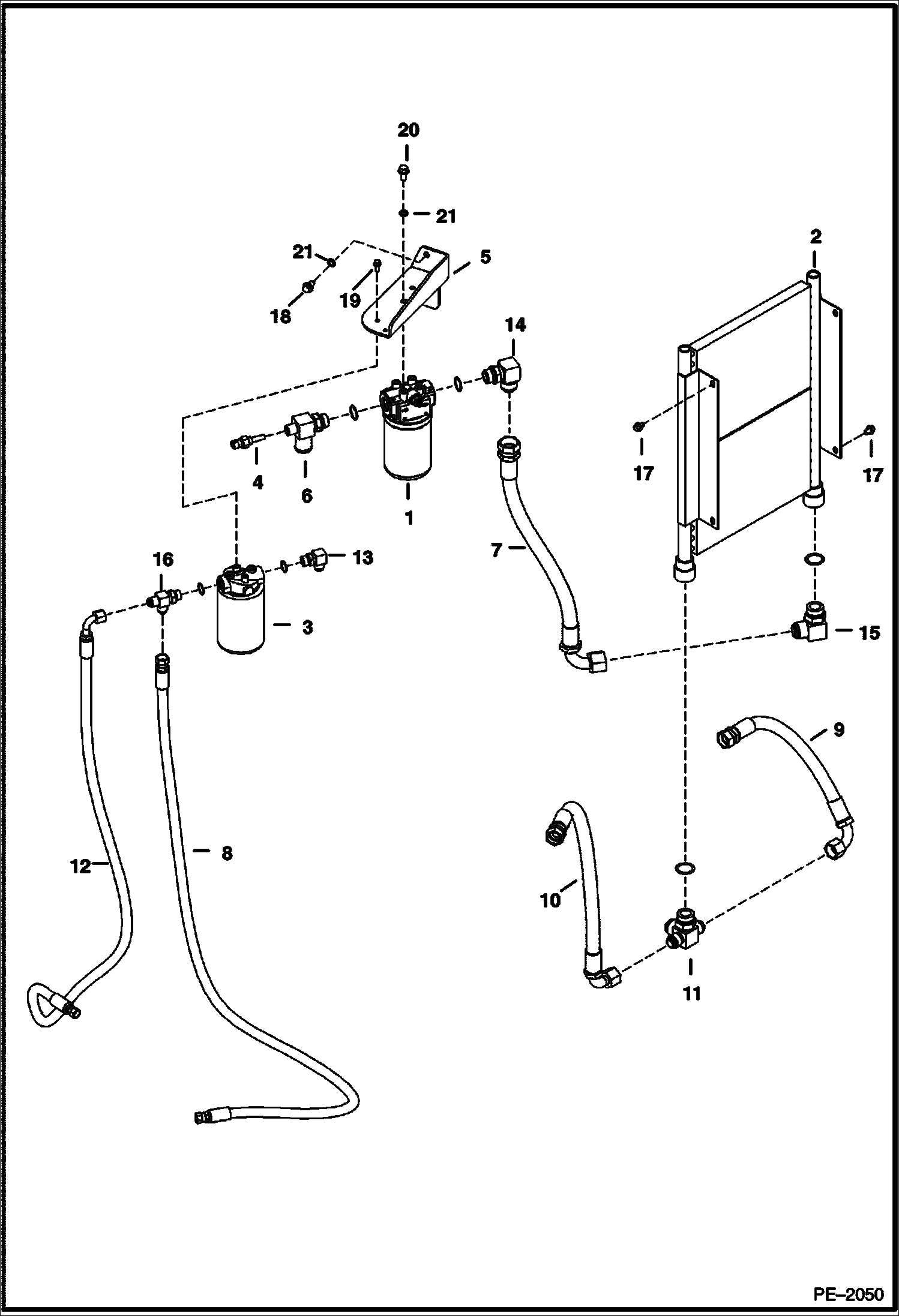 Схема запчастей Bobcat 328 - HYDRAULIC CIRCUITRY (Cooler/Filter) HYDRAULIC SYSTEM