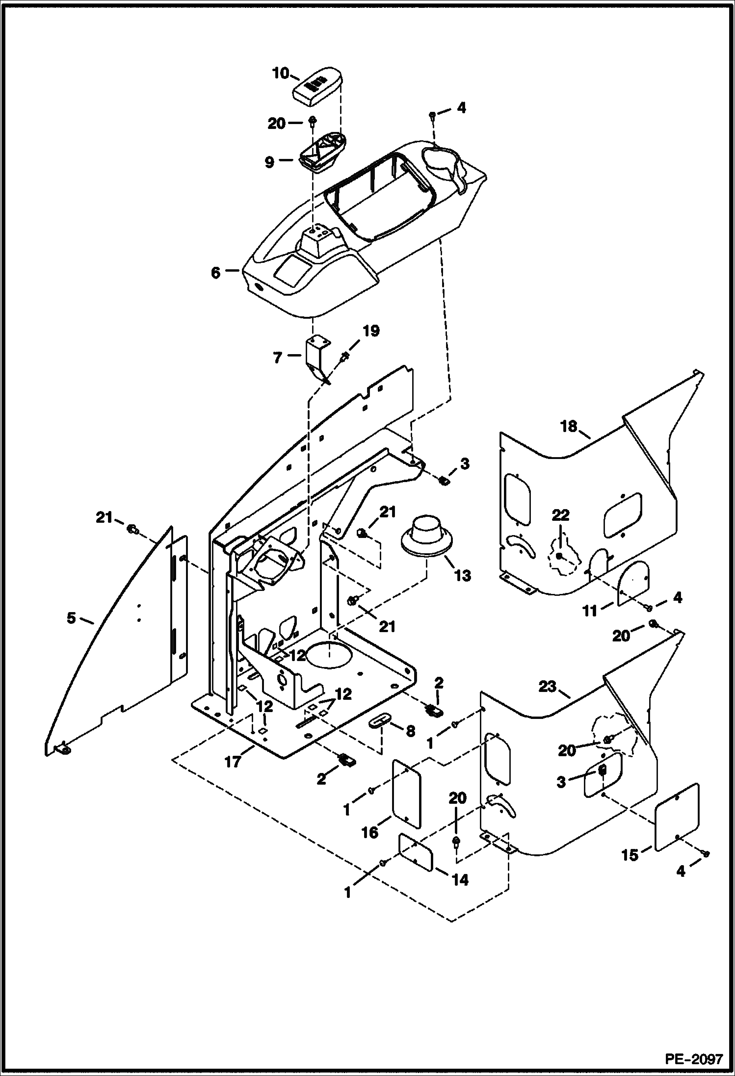 Схема запчастей Bobcat 337 - RH CONSOLE CONTROLS
