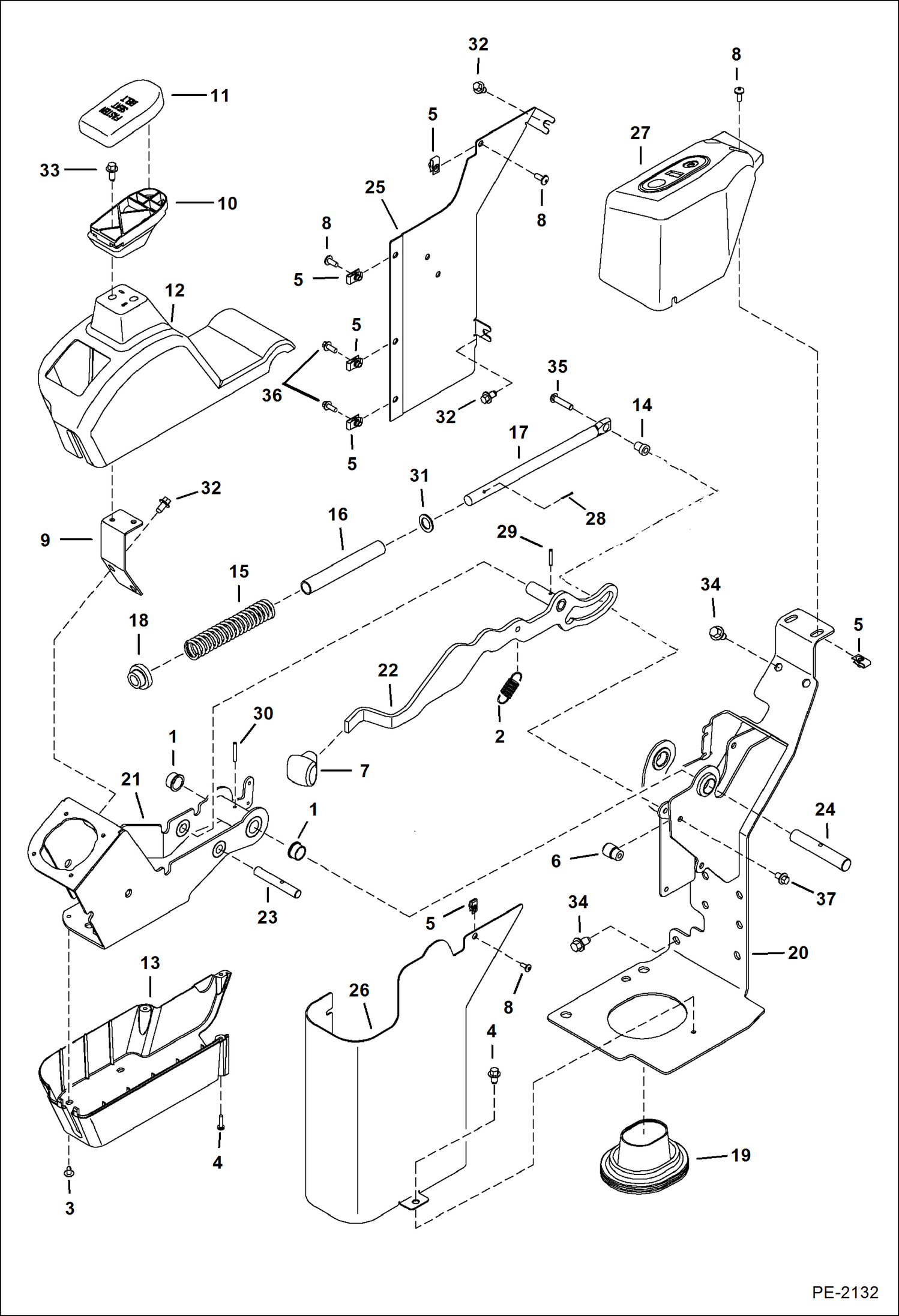 Схема запчастей Bobcat 325 - L.H. CONSOLE CONTROLS