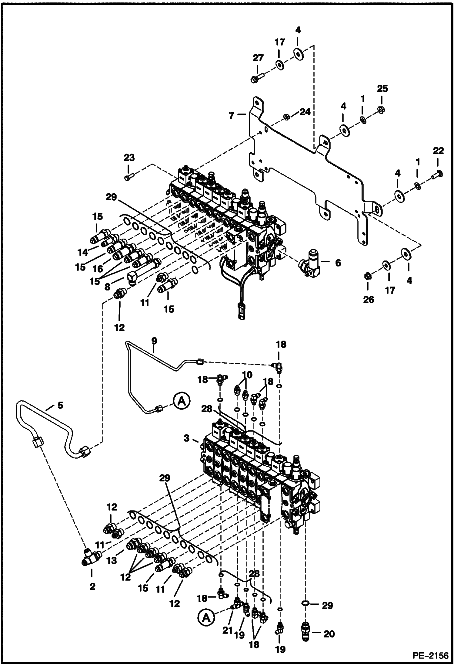 Схема запчастей Bobcat 328 - HYDRAULIC VALVE HYDRAULIC SYSTEM