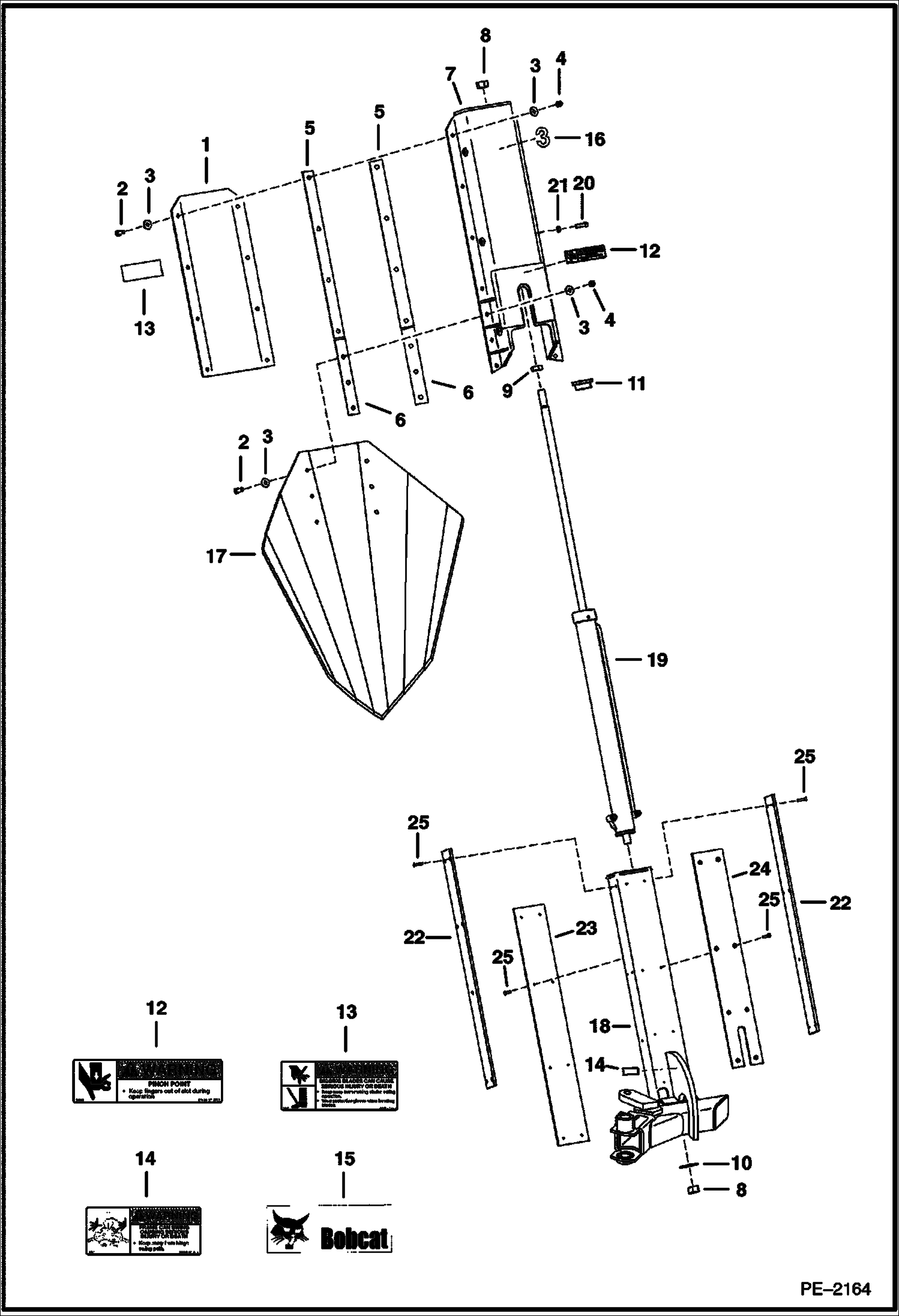 Схема запчастей Bobcat TREE SPADE - TREE SPADE (Tower & Blade) (4 Blade) (TS44C) (TS44M) Loader