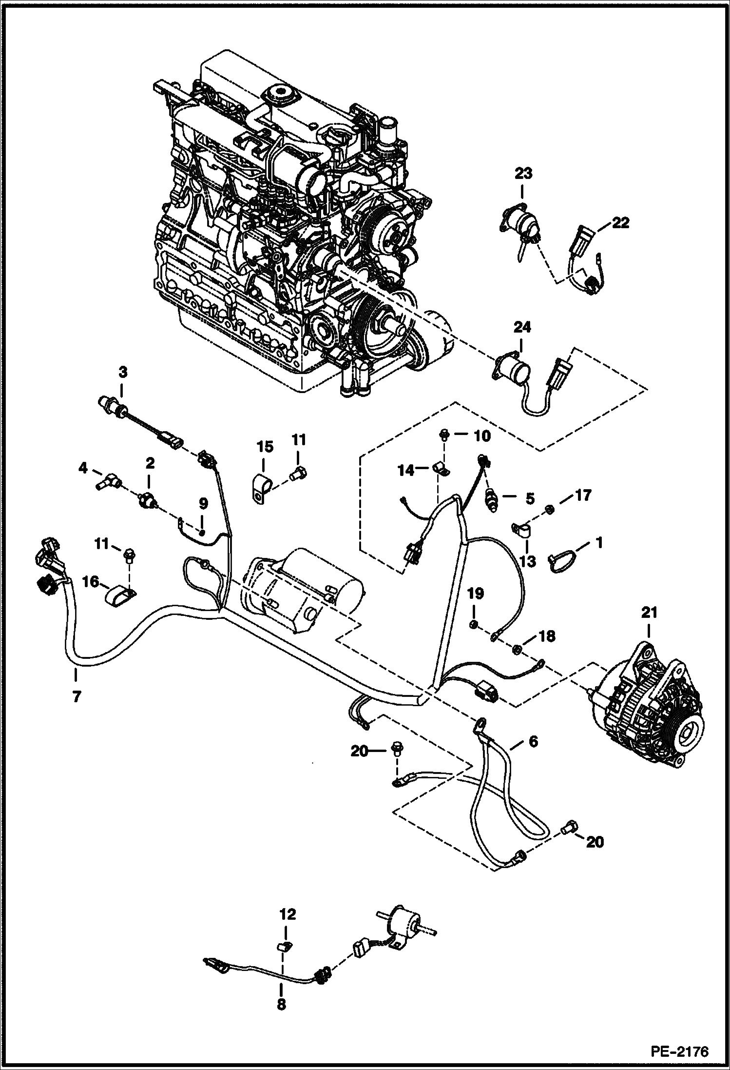 Схема запчастей Bobcat 430 - ELECTRICAL (Engine) ELECTRICAL SYSTEM