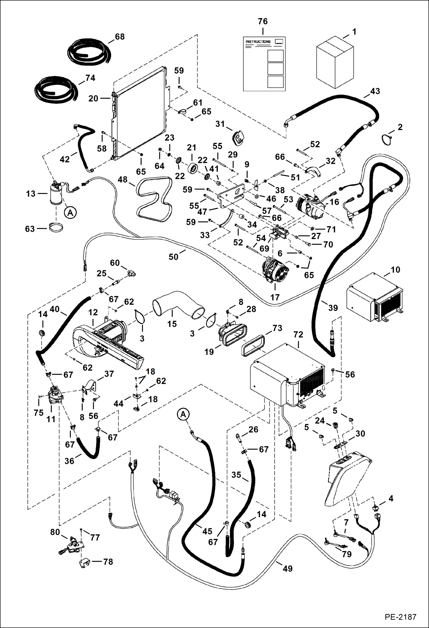Схема запчастей Bobcat 331 - HVAC (HVAC Kit) ACCESSORIES & OPTIONS