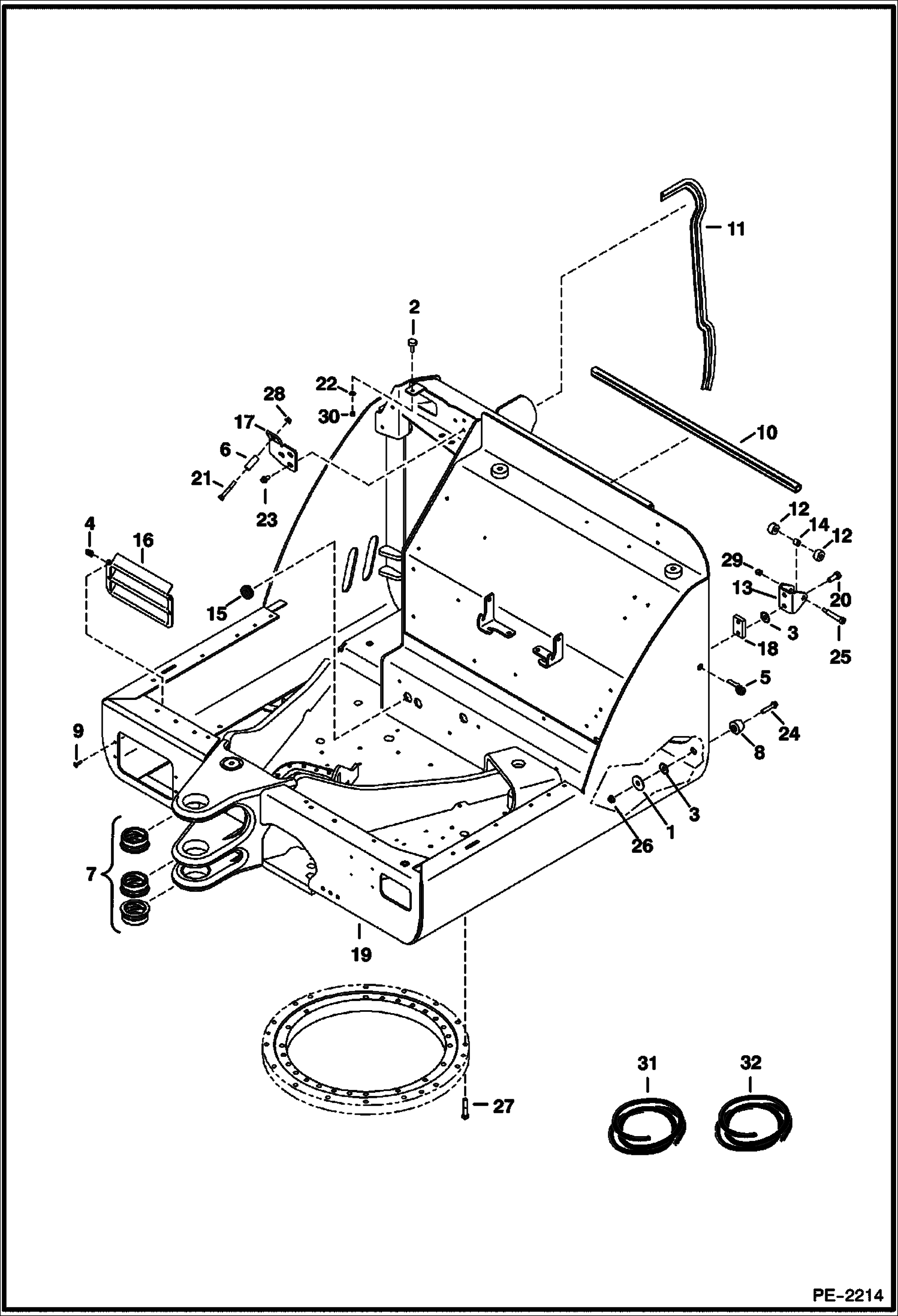 Схема запчастей Bobcat 325 - UPPERSTRUCTURE MAIN FRAME