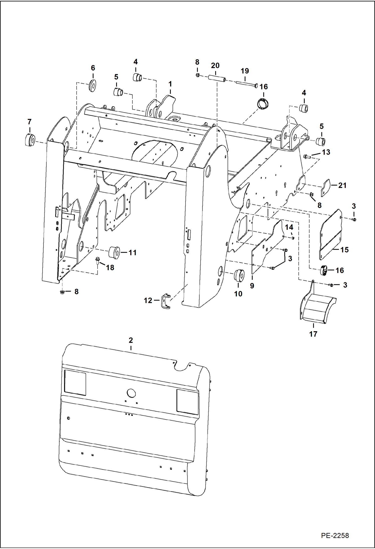 Схема запчастей Bobcat T-Series - MAIN FRAME MAIN FRAME