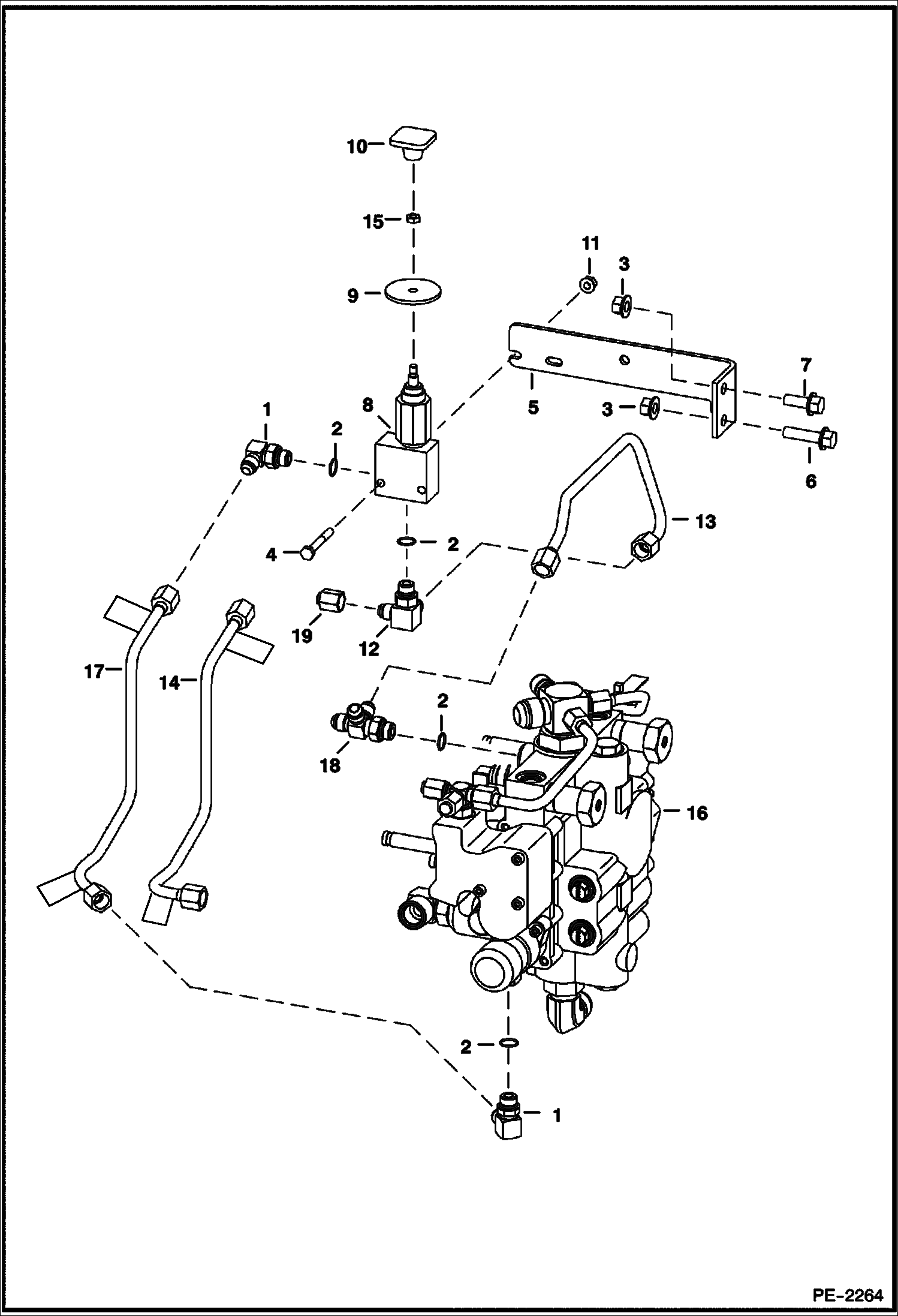 Схема запчастей Bobcat T-Series - MANUAL LIFT RELEASE SYSTEM HYDRAULIC SYSTEM