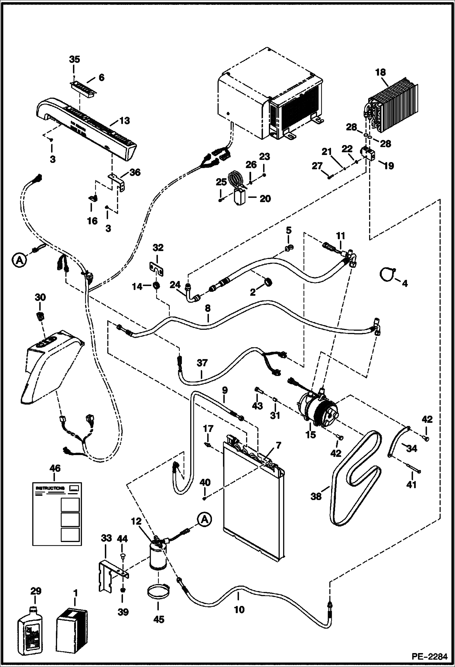 Схема запчастей Bobcat 430 - A/C KIT (S/N 563012705 & Below) ACCESSORIES & OPTIONS