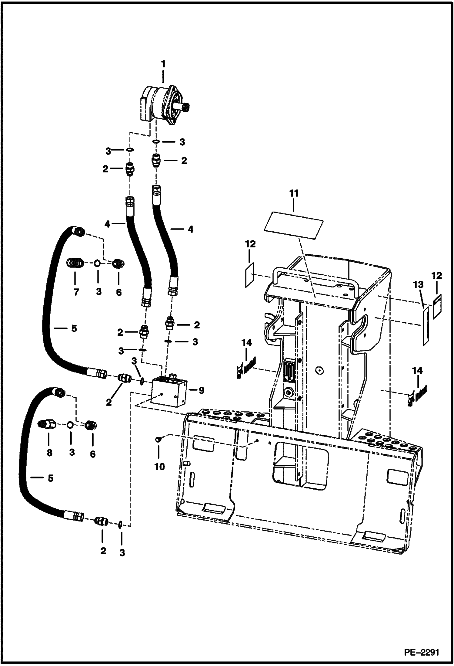 Схема запчастей Bobcat DROP HAMMER - DROP HAMMER (Hydraulics) (0058) Loader