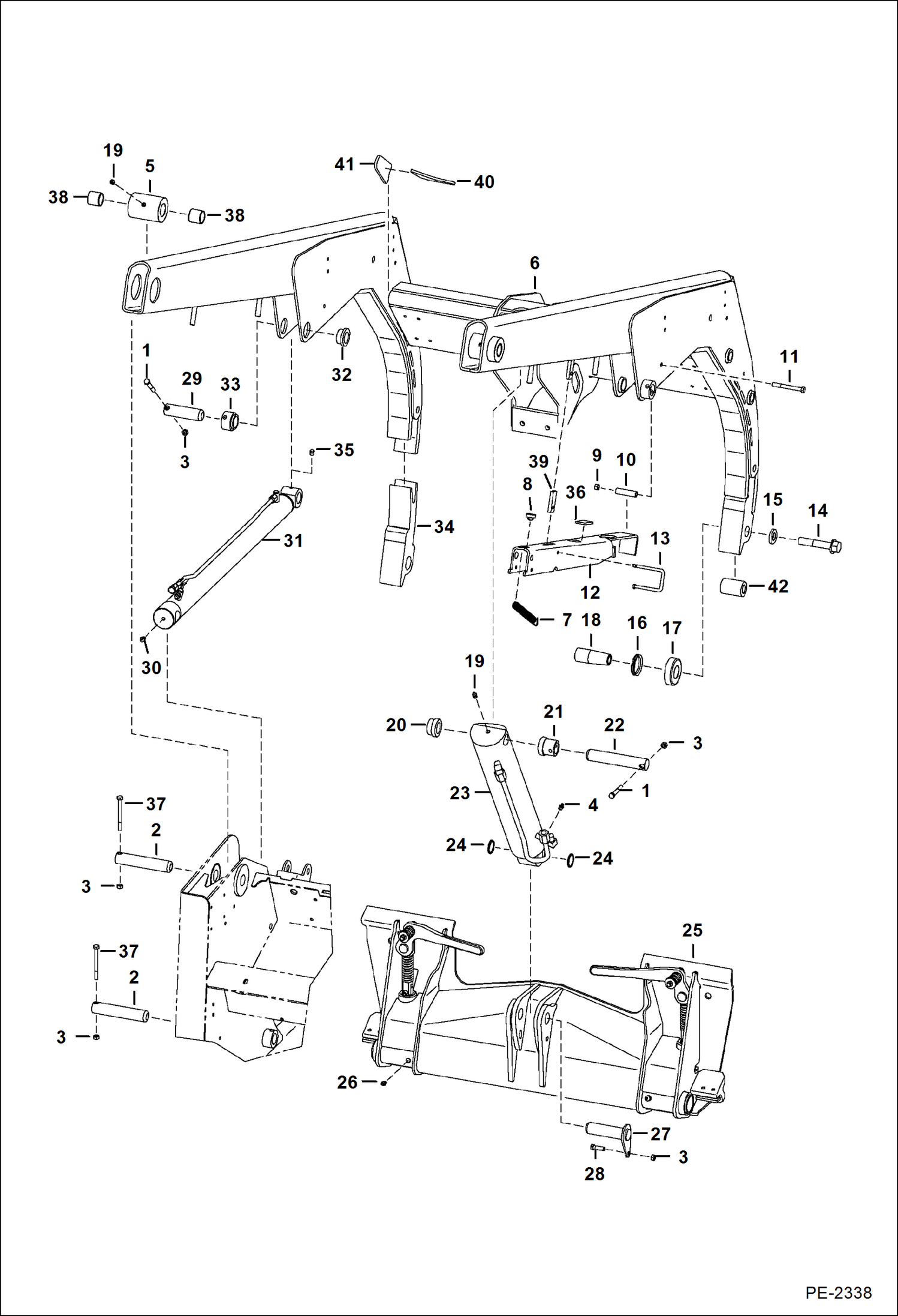 Схема запчастей Bobcat S-Series - LIFT ARMS & BOB-TACH MAIN FRAME