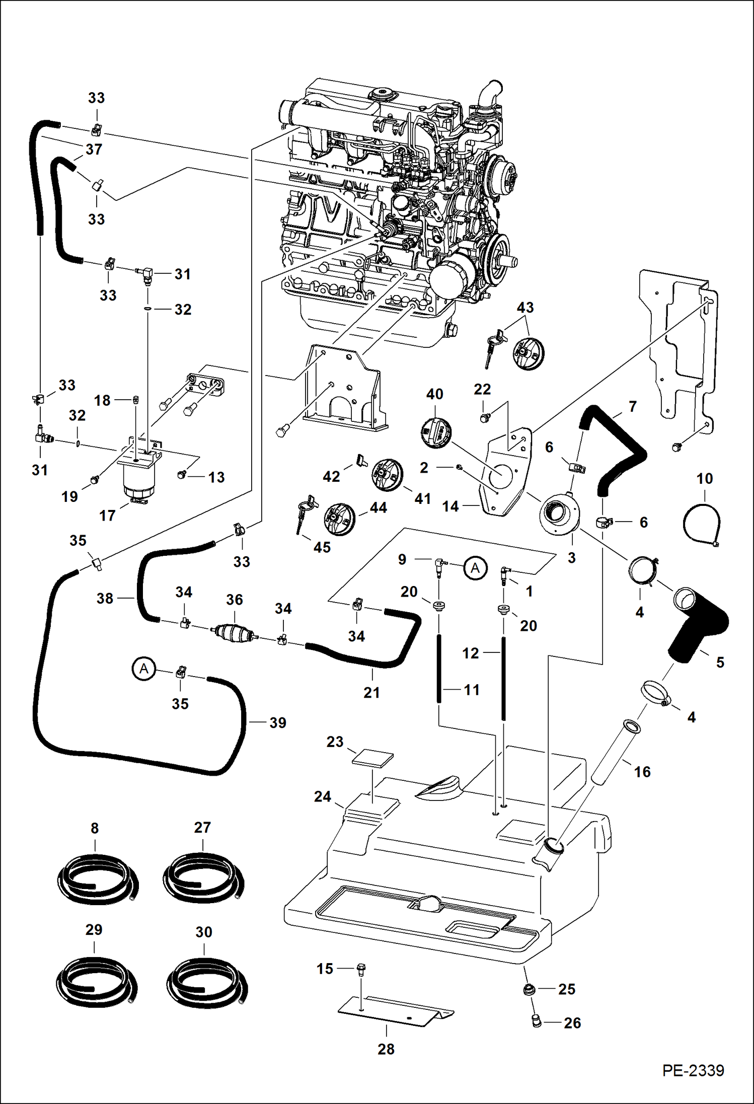 Схема запчастей Bobcat T-Series - FUEL SYSTEM MAIN FRAME