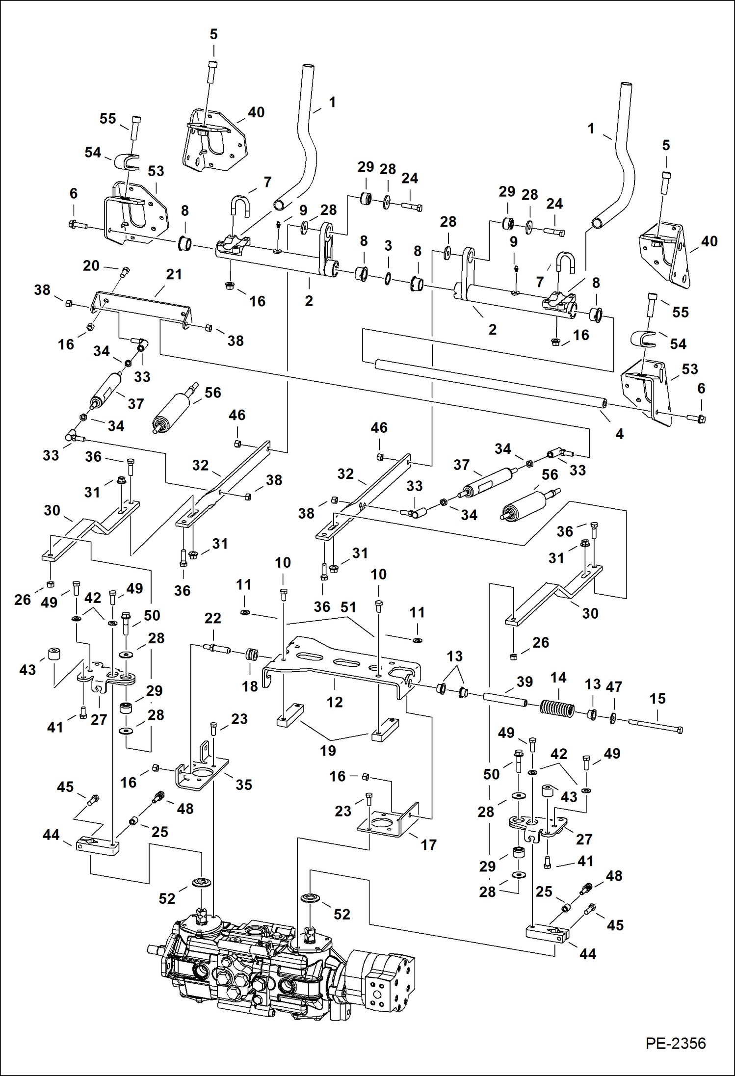 Схема запчастей Bobcat S-Series - HAND CONTROLS (S/N 524614759 & Above, 524711992 & Above) HYDROSTATIC SYSTEM