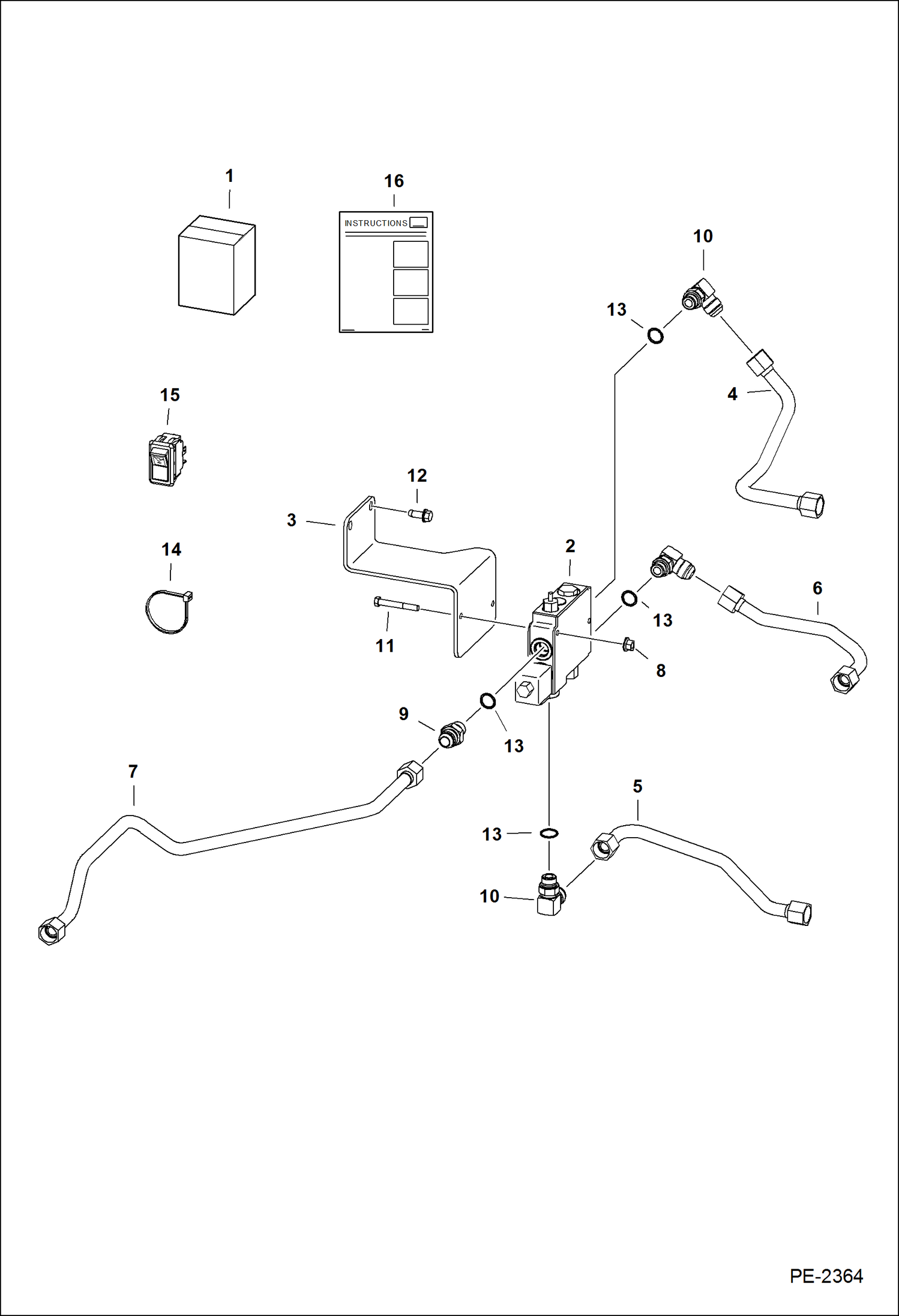 Схема запчастей Bobcat S-Series - BUCKET POSITIONING KIT (S/N 526214000 & Above, 526312000 & Above) ACCESSORIES & OPTIONS