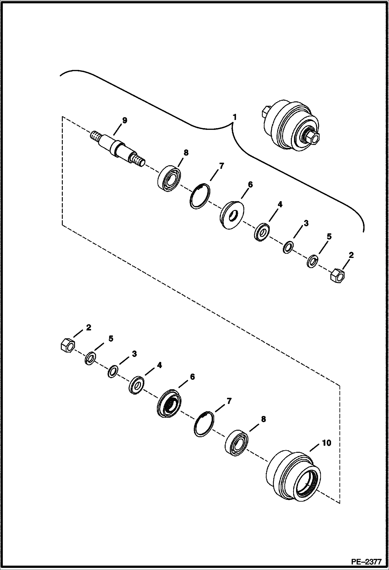 Схема запчастей Bobcat 430 - TRACK ROLLER (Top) (S/N 562511001 & Above, 5627 and Below) UNDERCARRIAGE