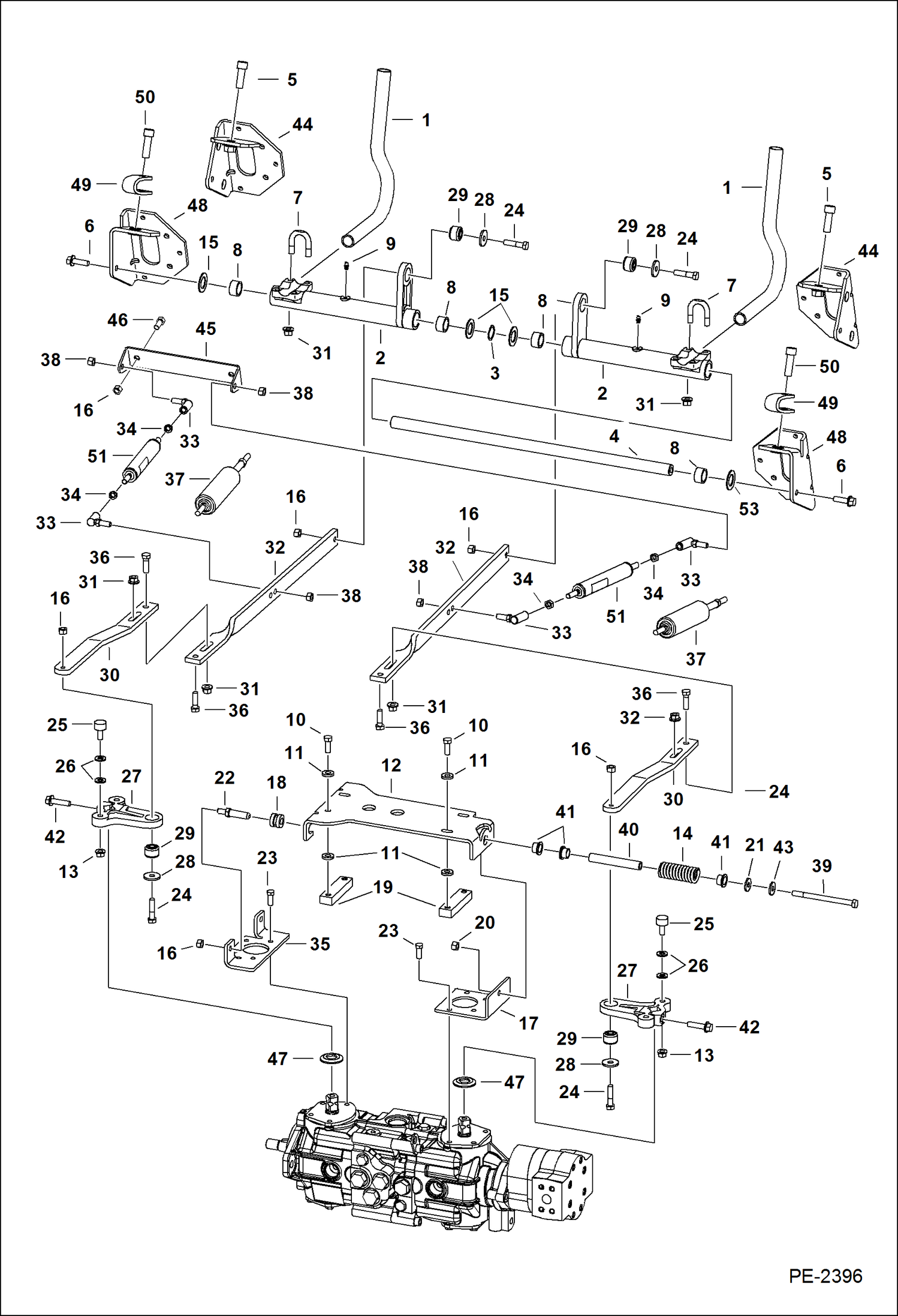 Схема запчастей Bobcat S-Series - HAND CONTROLS (S/N 523211001, 523311001 & Above) (S/N 526211001-11107, 526311001-11002) HYDROSTATIC SYSTEM