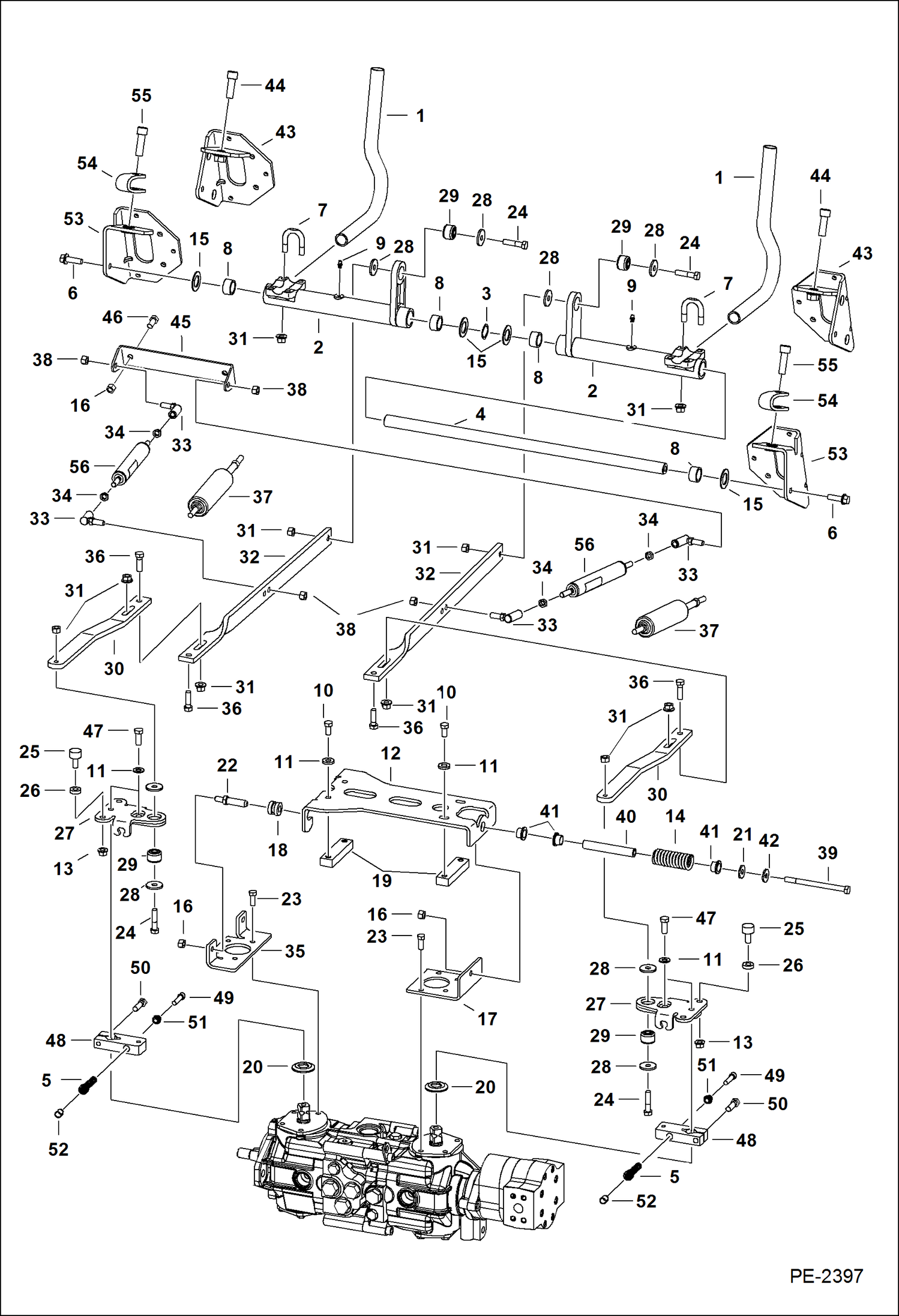 Схема запчастей Bobcat S-Series - HAND CONTROLS (S/N 526211108, 526311003 & Above) HYDROSTATIC SYSTEM