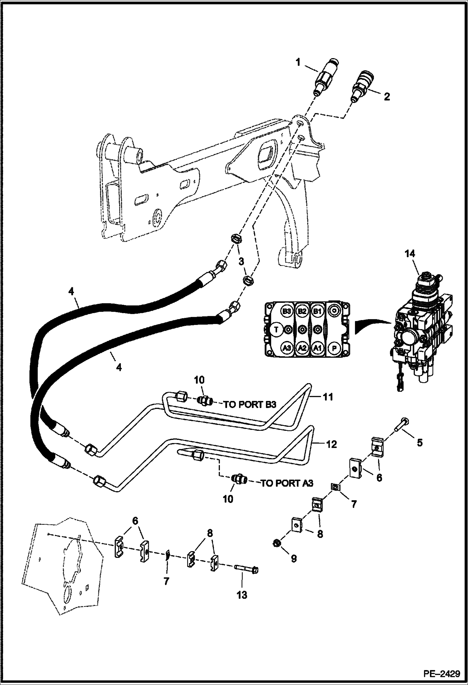 Схема запчастей Bobcat Mini Tracks Loaders - AUXILIARY HYDRAULICS HYDRAULIC SYSTEM