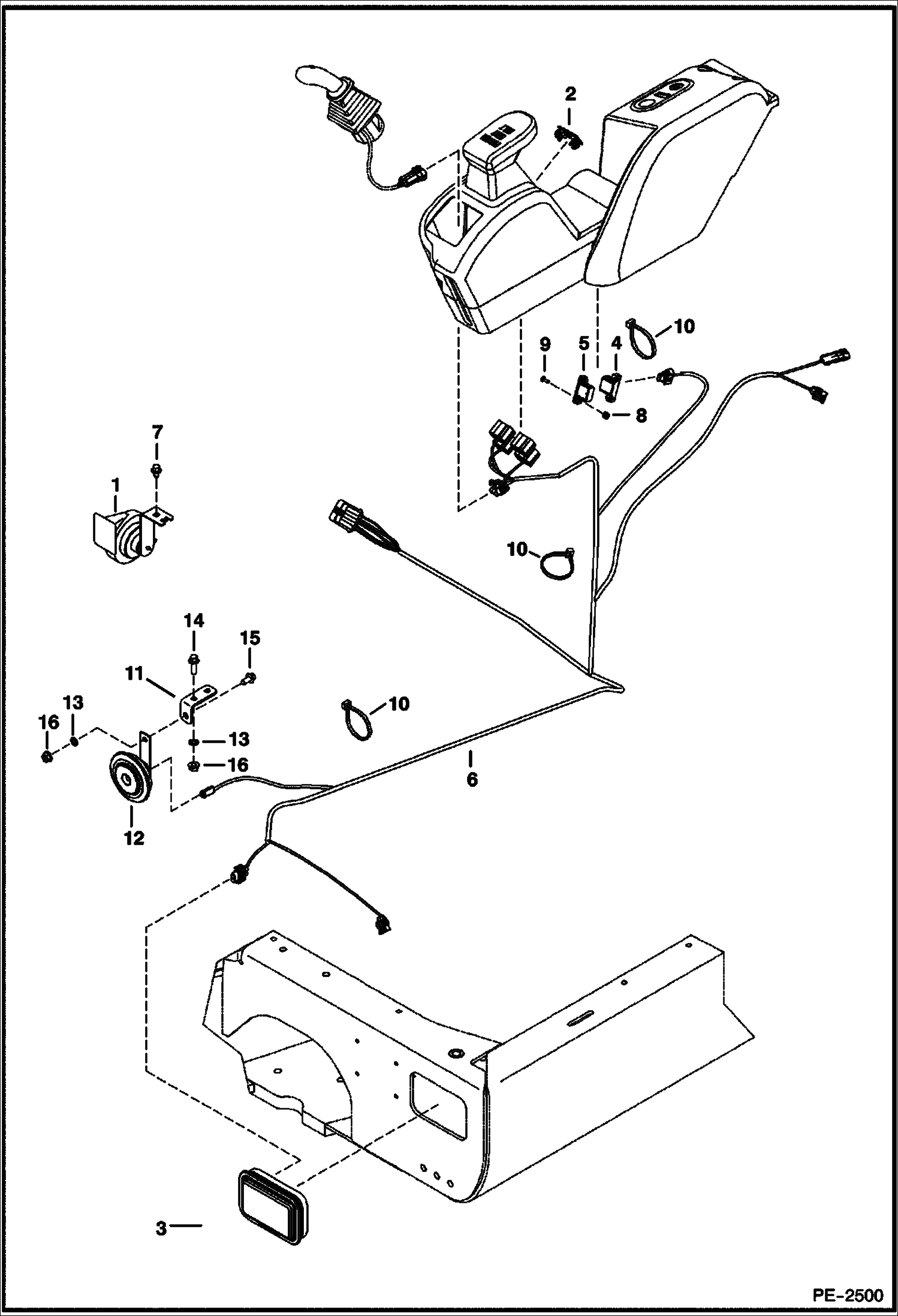 Схема запчастей Bobcat 337 - ELECTRICAL (LH Console) ELECTRICAL SYSTEM