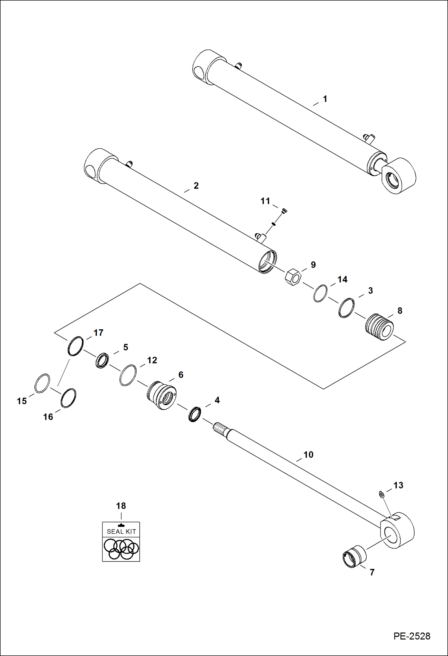 Схема запчастей Bobcat 320 - SWING CYLINDER HYDRAULIC SYSTEM