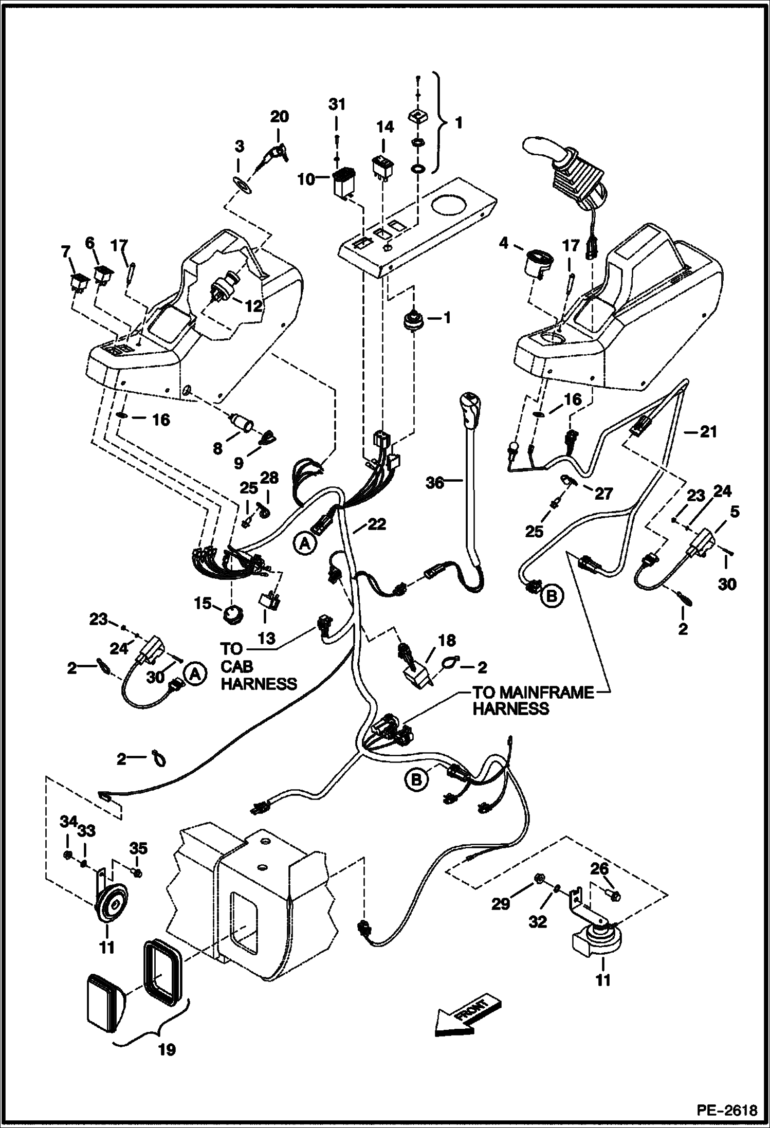 Схема запчастей Bobcat 320 - ELECTRICAL (LH & RH Console) ELECTRICAL SYSTEM