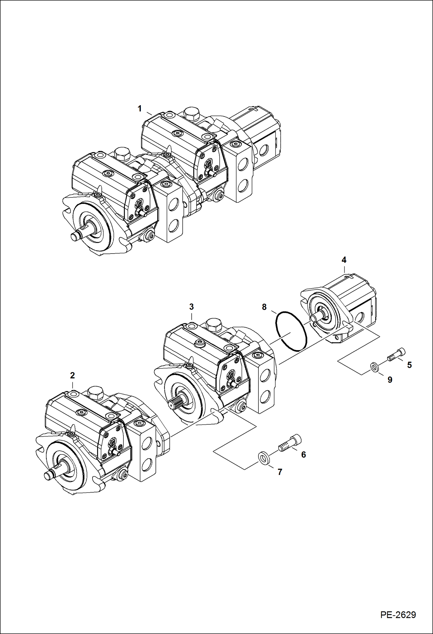Схема запчастей Bobcat 430 - HYDROSTATIC PUMP (Assembly) HYDRAULIC/HYDROSTATIC SYSTEM