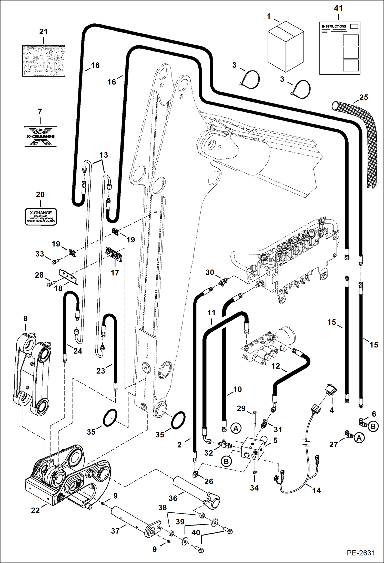 Схема запчастей Bobcat 337 - X-CHANGE (Hydraulic) (Kit) ACCESSORIES & OPTIONS