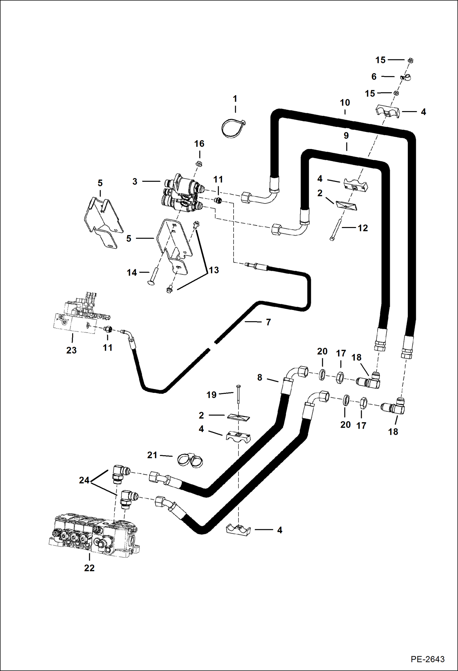 Схема запчастей Bobcat 5600 - AUXILIARY HYDRAULICS HYDRAULIC SYSTEM