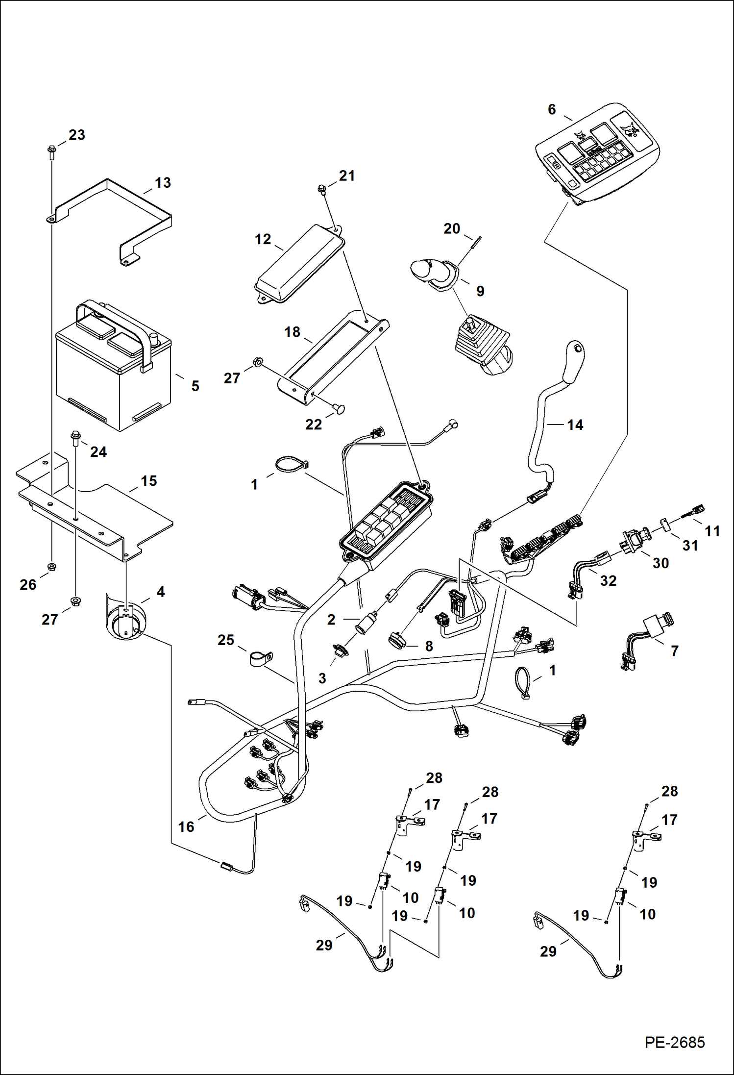 Схема запчастей Bobcat 331 - ELECTRICAL (Right Hand Console) ELECTRICAL SYSTEM
