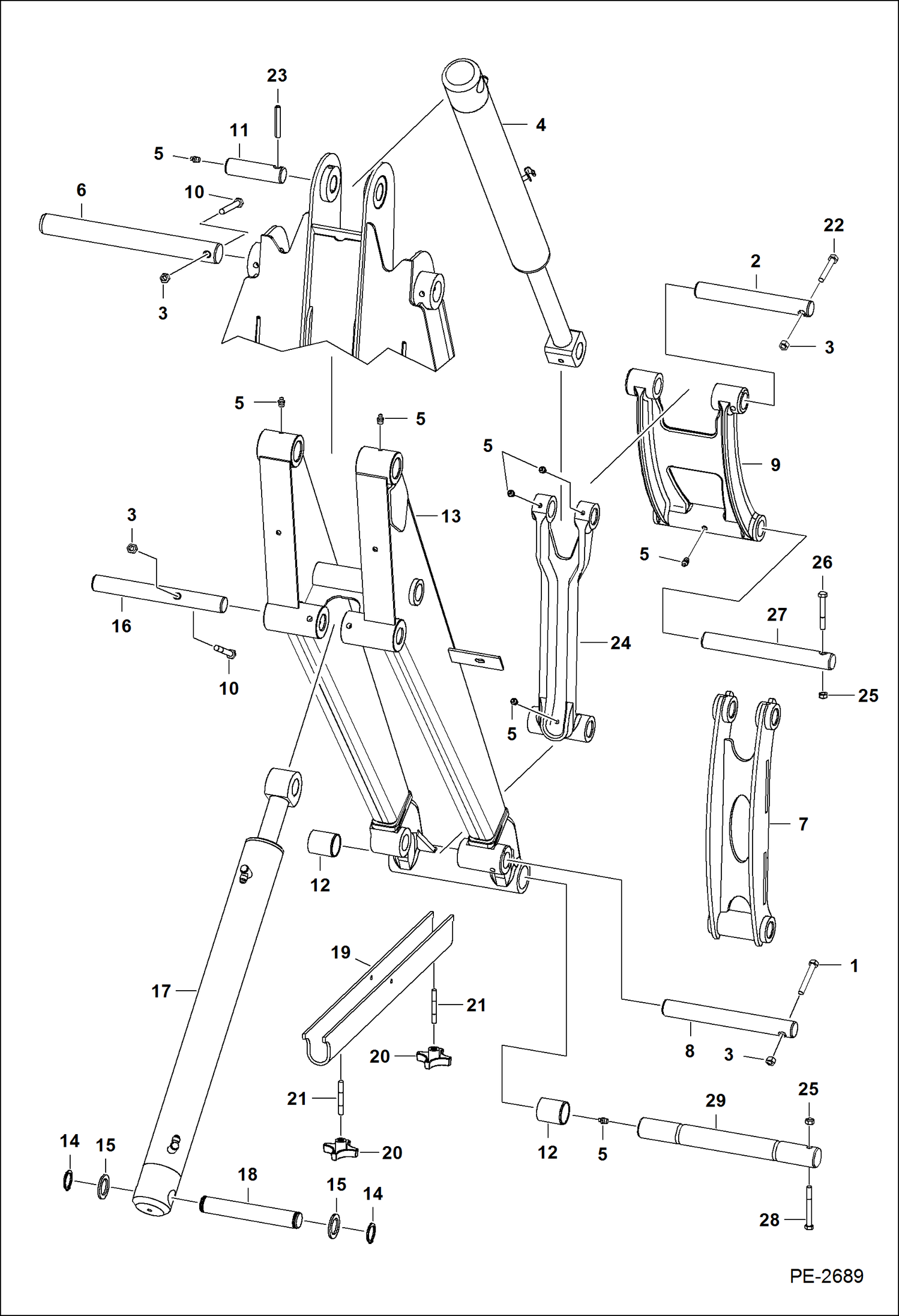 Схема запчастей Bobcat 5600 - LIFT ARM MAIN FRAME