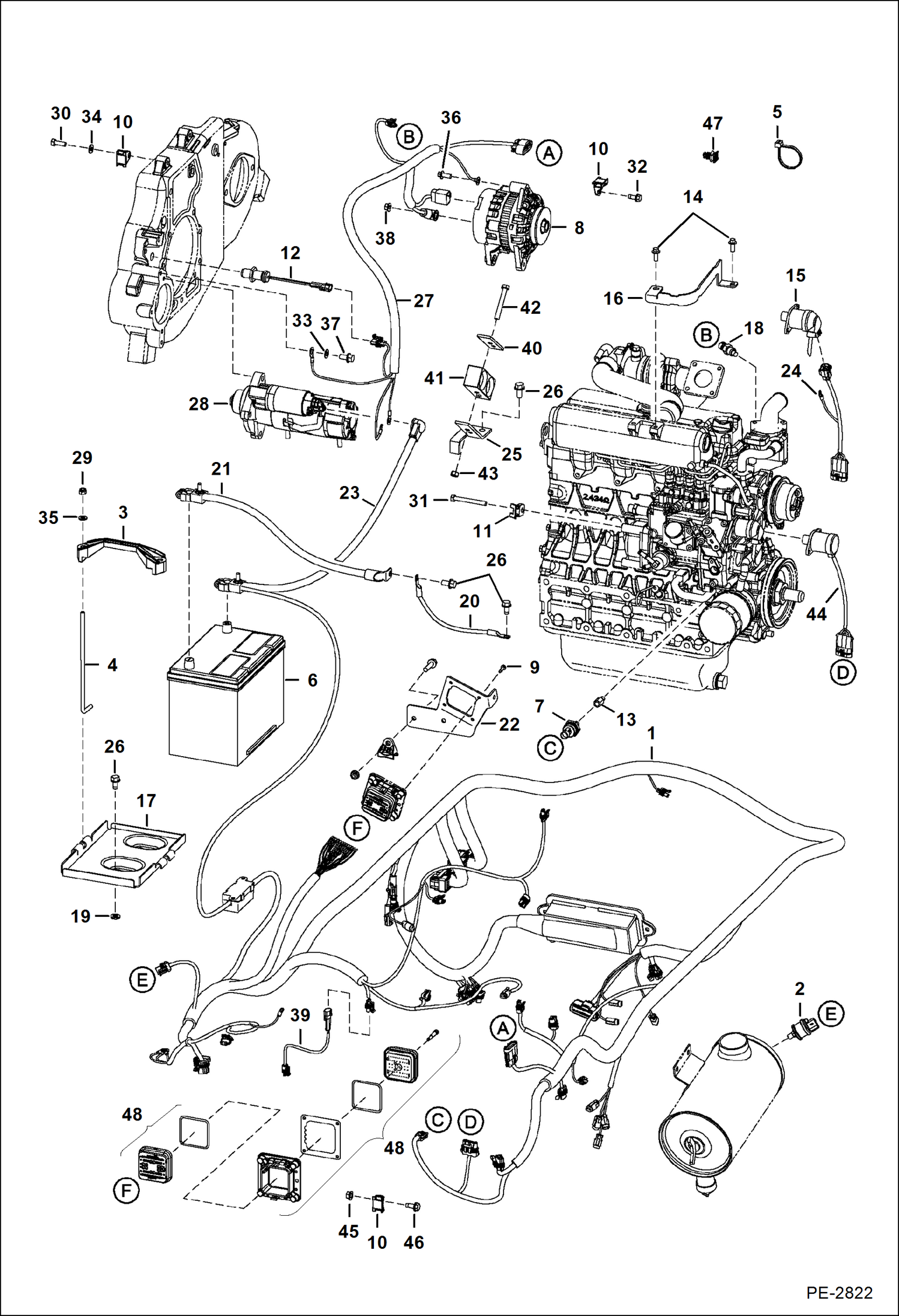 Схема запчастей Bobcat S-Series - ENGINE ELECTRICAL CIRCUITRY ELECTRICAL SYSTEM