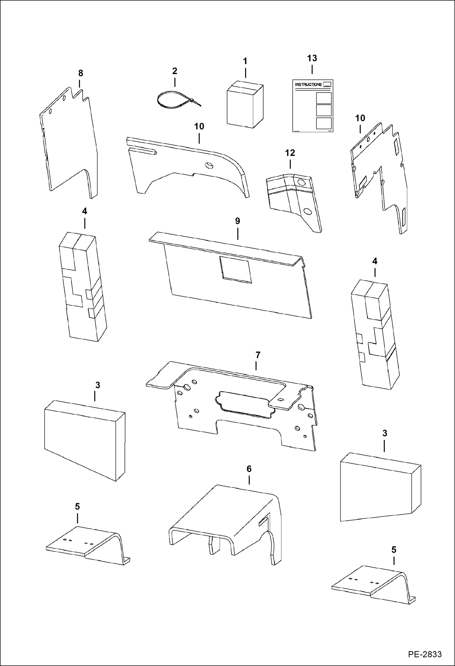 Схема запчастей Bobcat S-Series - SOUND/NOISE REDUCTION OPTION (SJC) (S/N 53071402 & Below, 530811539 & Below) ACCESSORIES & OPTIONS